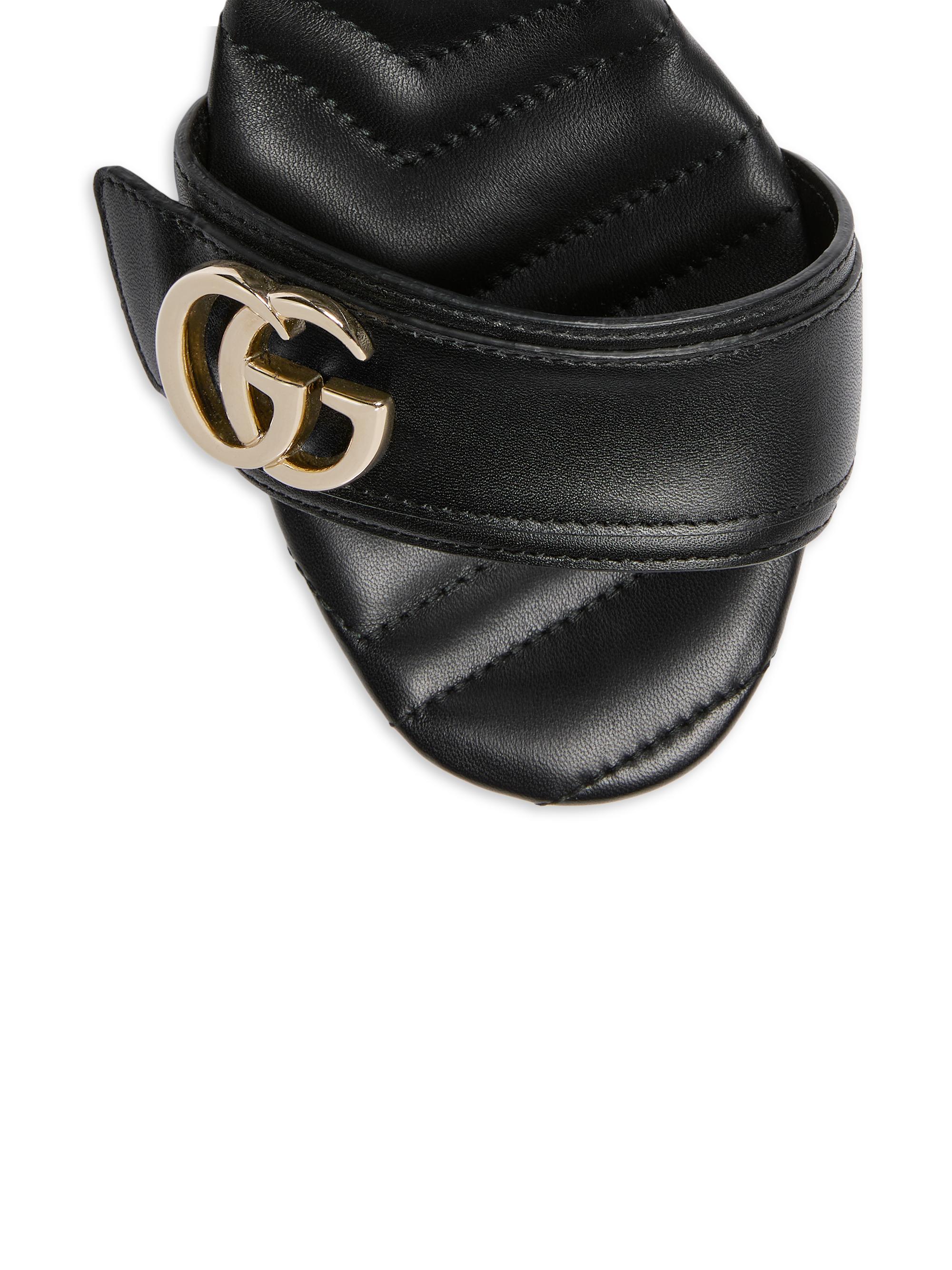 Gucci New Marmont Leather Platform Sandals | Saks Fifth Avenue
