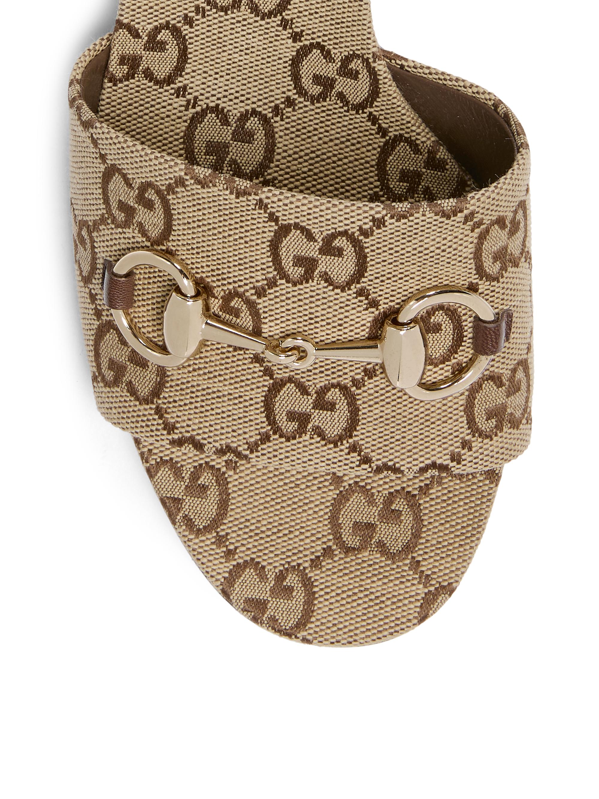Gucci Siaga 55MM GG Canvas Sandals | Saks Fifth Avenue