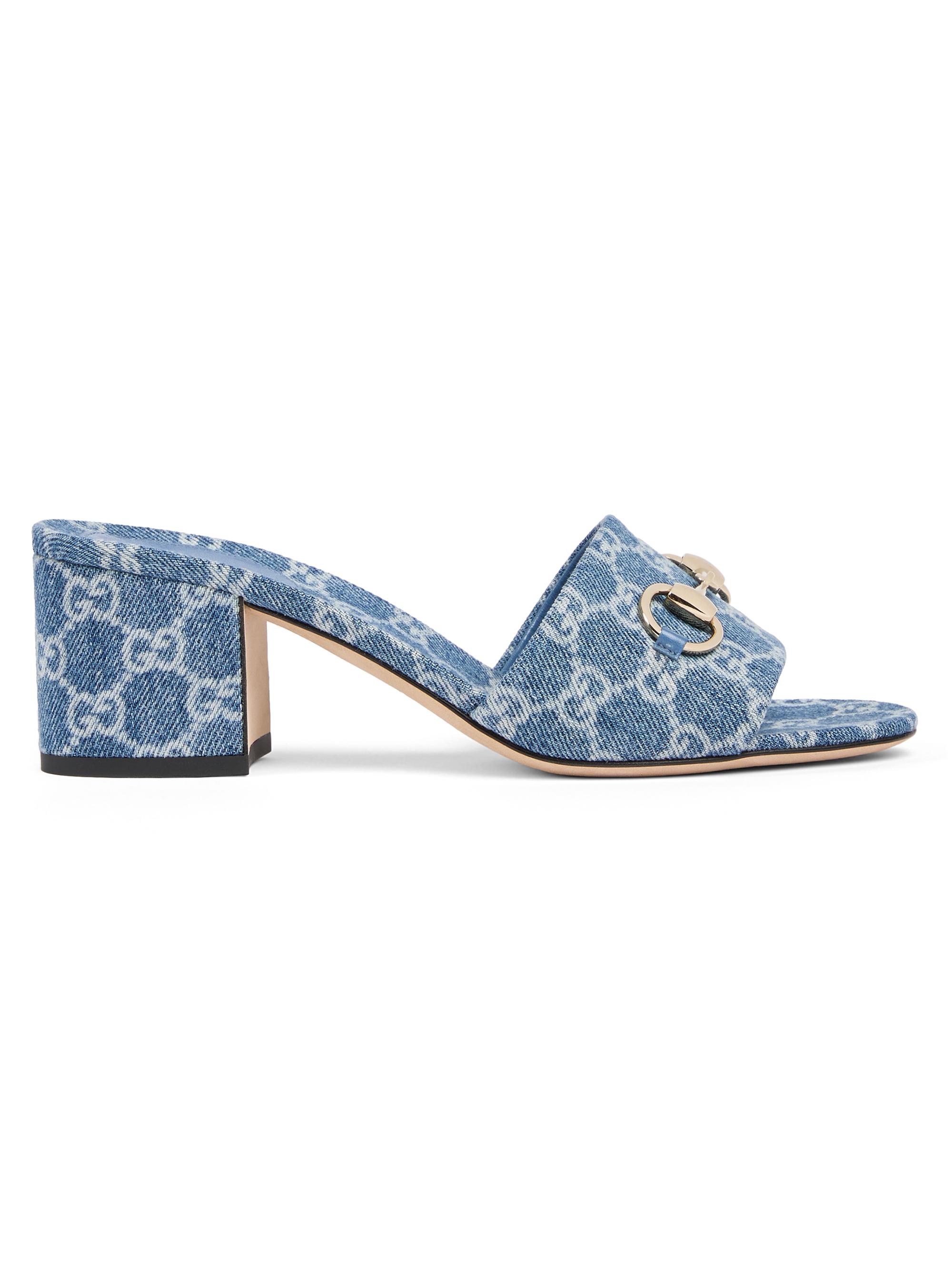 Gucci Women's Siaga 55MM GG Canvas Sandals - Medium Blue