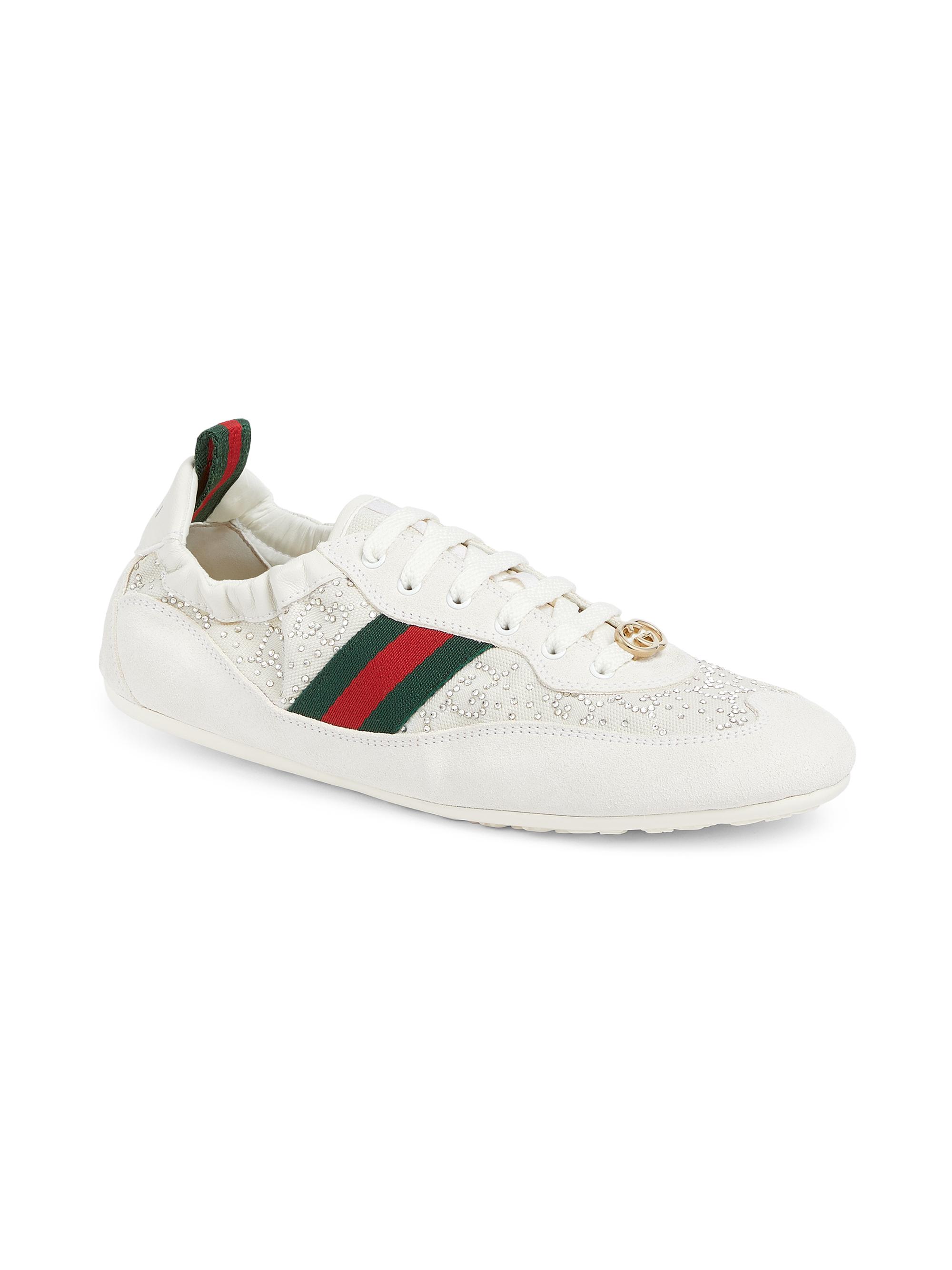 Gucci Shift GG Crystal-Embellished Sneakers | Saks Fifth Avenue