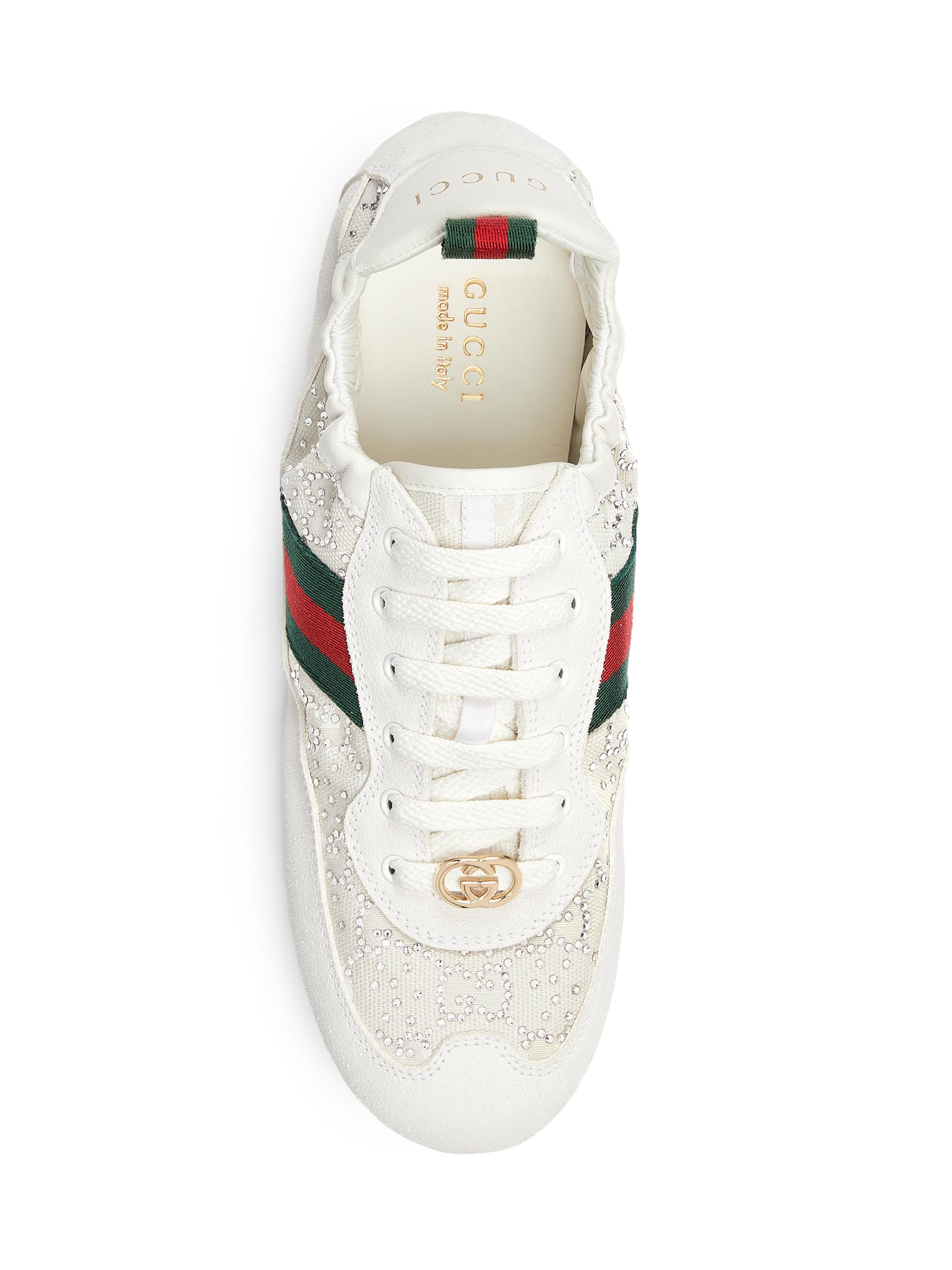 Gucci Shift GG Crystal-Embellished Sneakers | Saks Fifth Avenue