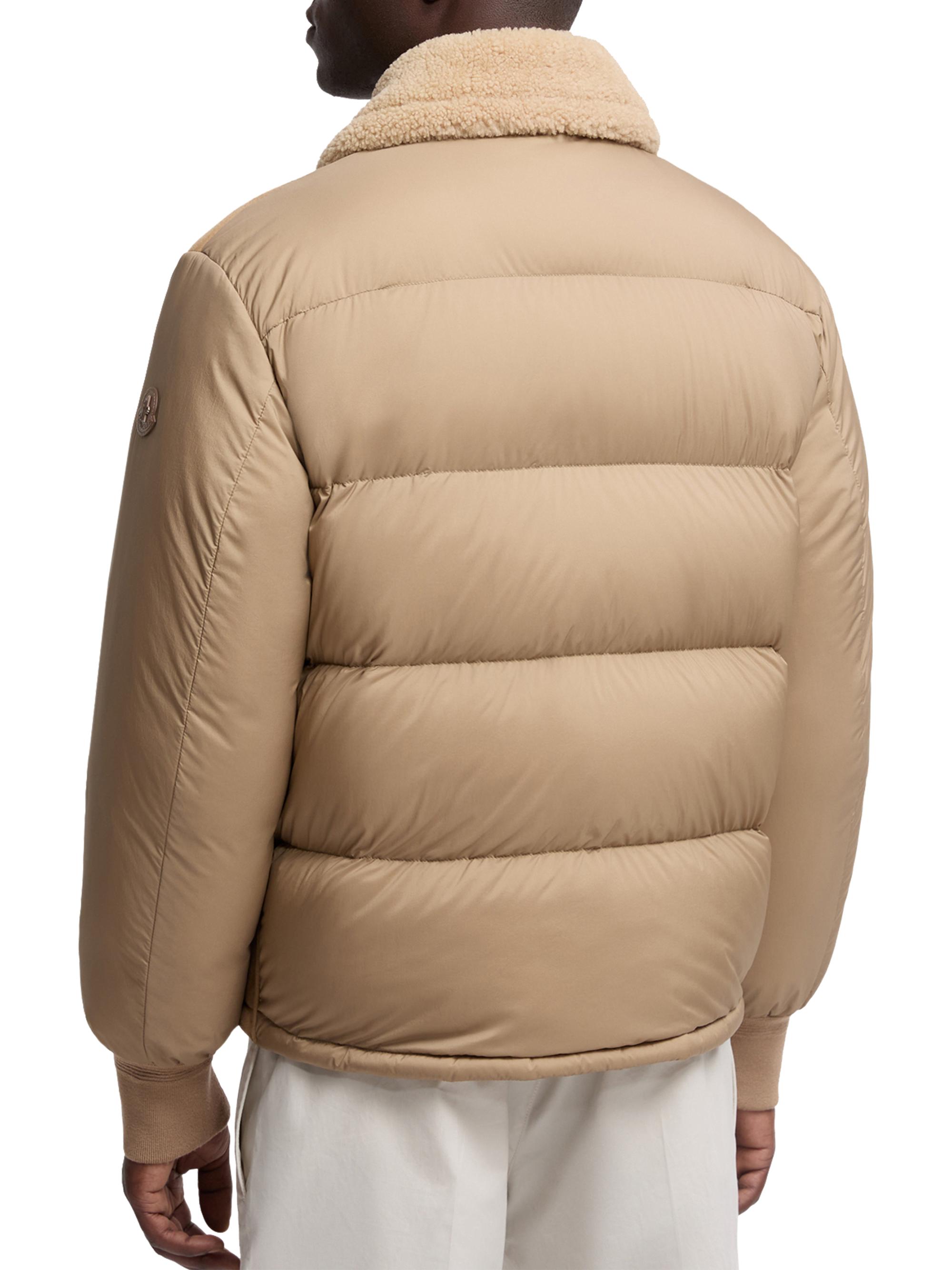 Moncler Tonnay Puffer Jacket in Suede and Shearling | Saks Fifth