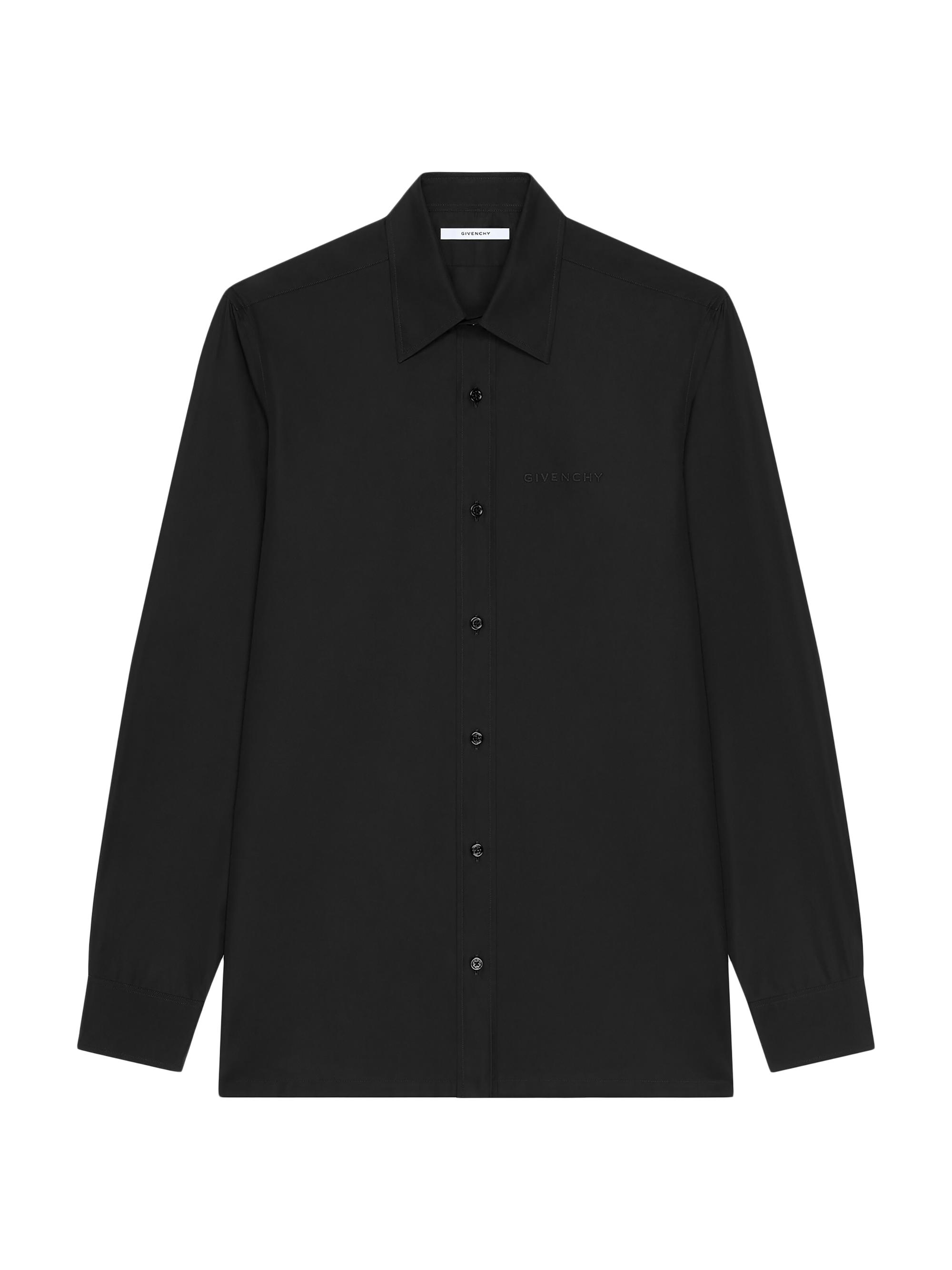 Givenchy Men's Slim Fit Shirt in Poplin with Paris Jacquard - Black