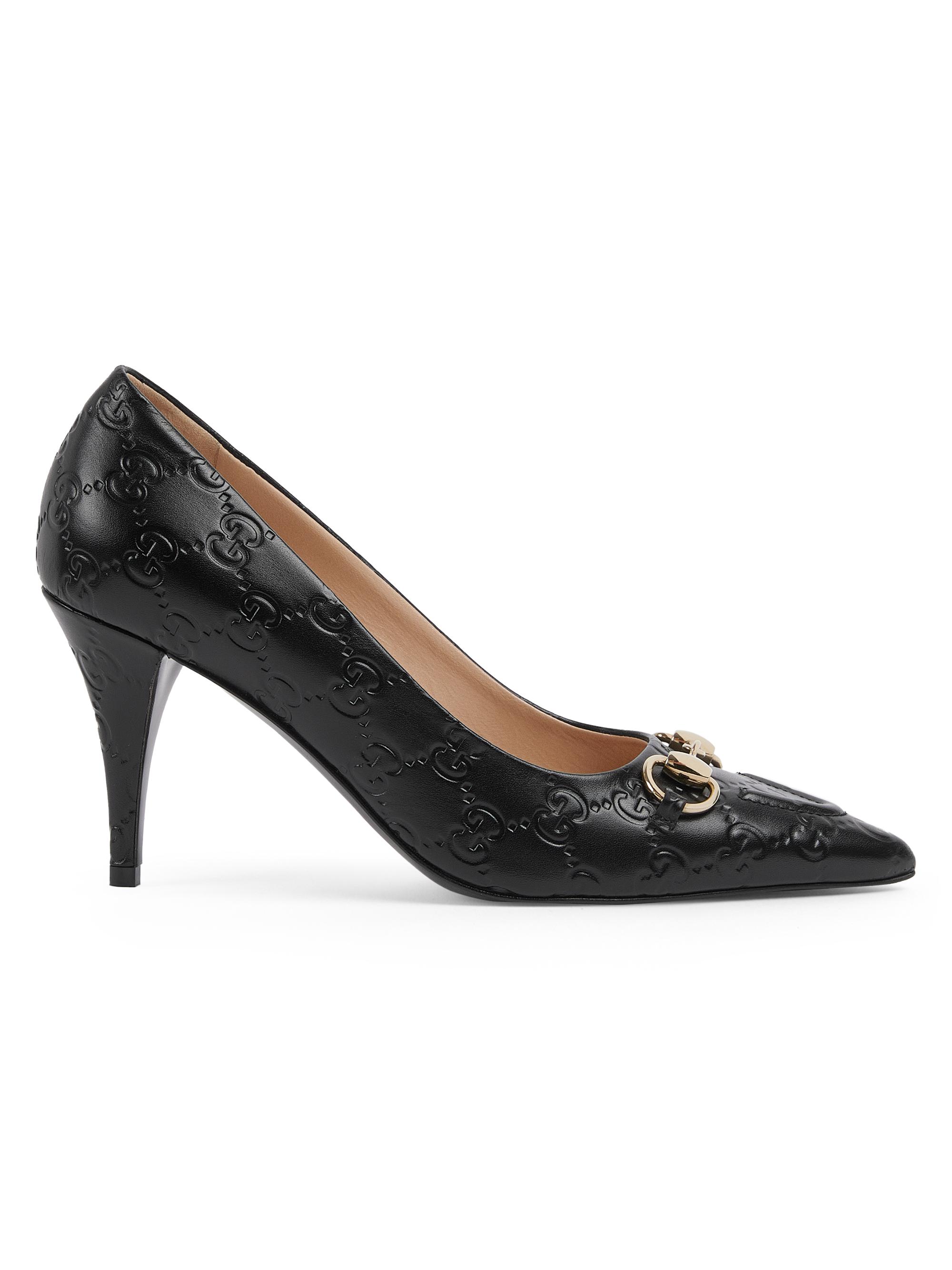 Gucci Women's Erin 85MM GG Leather Pumps - Black