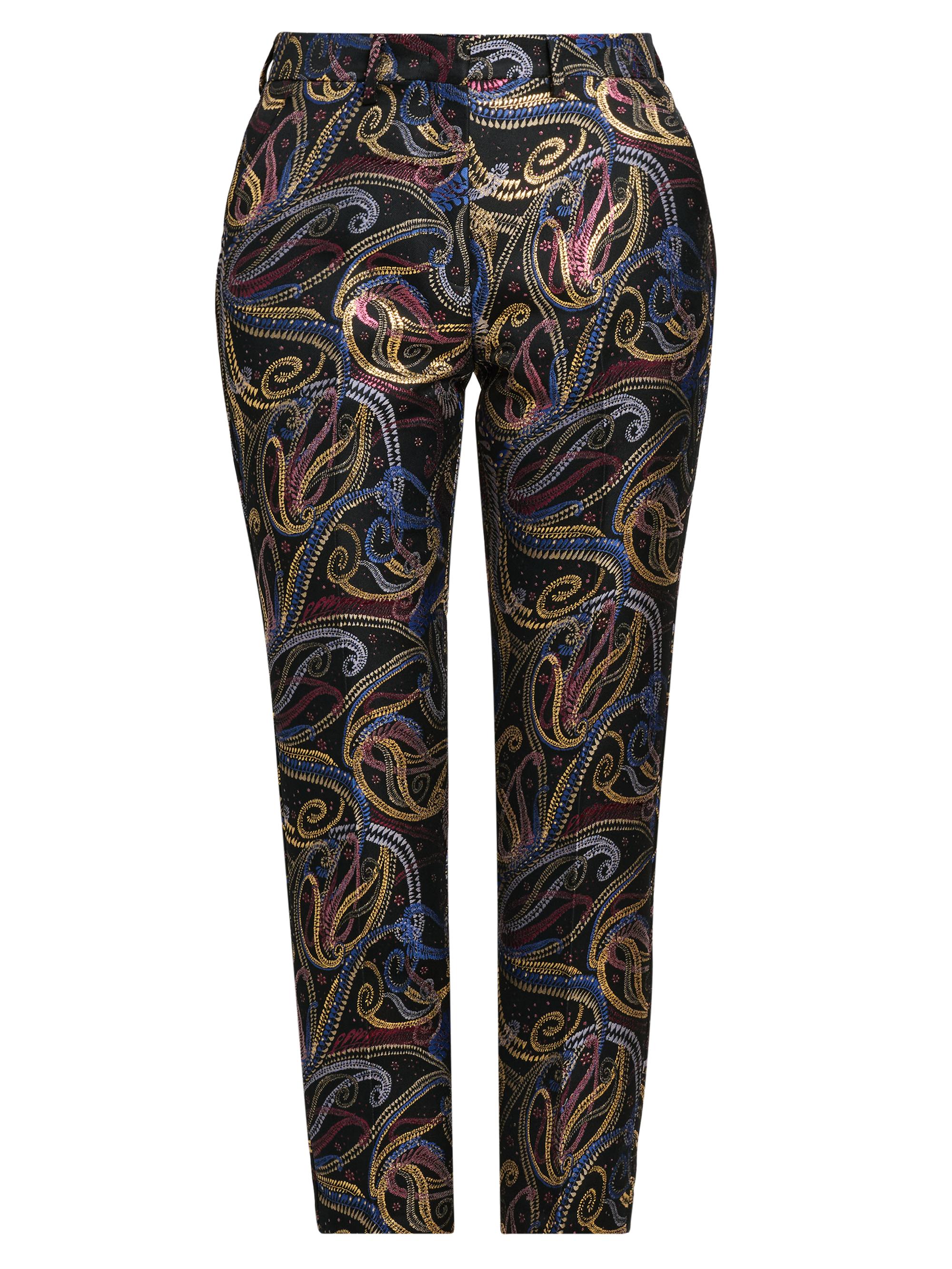 Etro Women's Bristol Paisley Jacquard Trousers - Multicolor Black Base