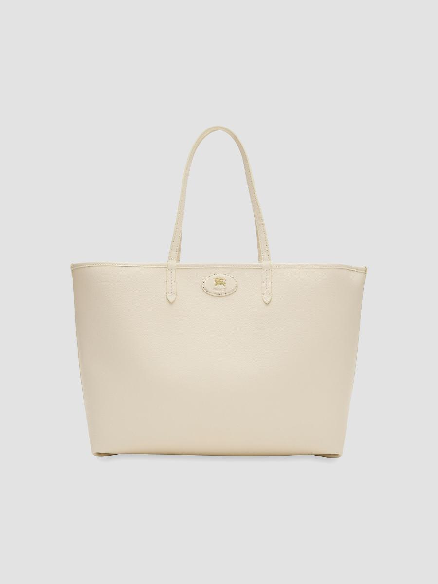Burberry Bloomsbury Reversible Leather & Check Plaid Tote Bag