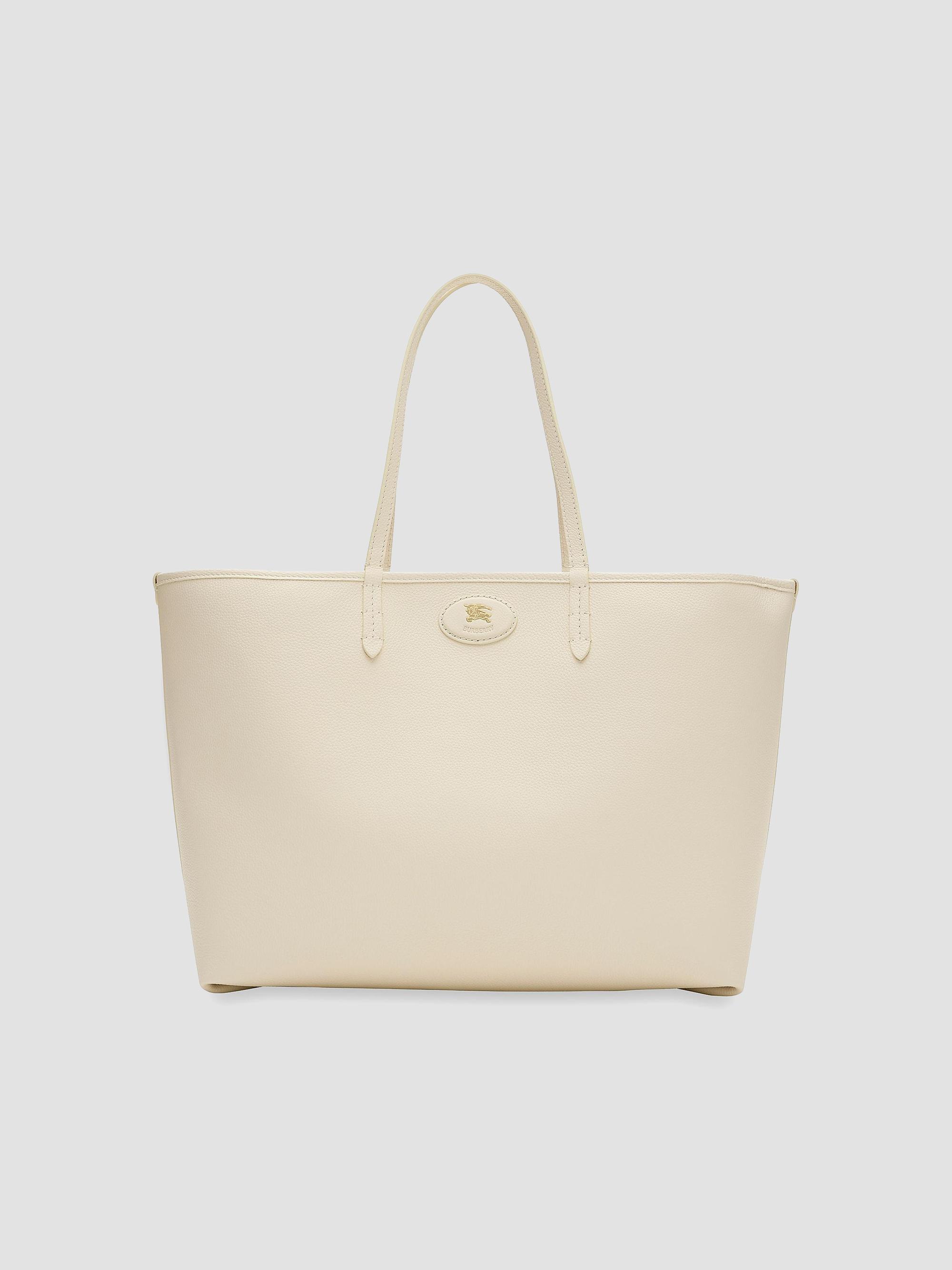 Burberry Women's Bloomsbury Reversible Leather & Check Plaid Tote Bag - Soap Light Beige | Thumbnail 6