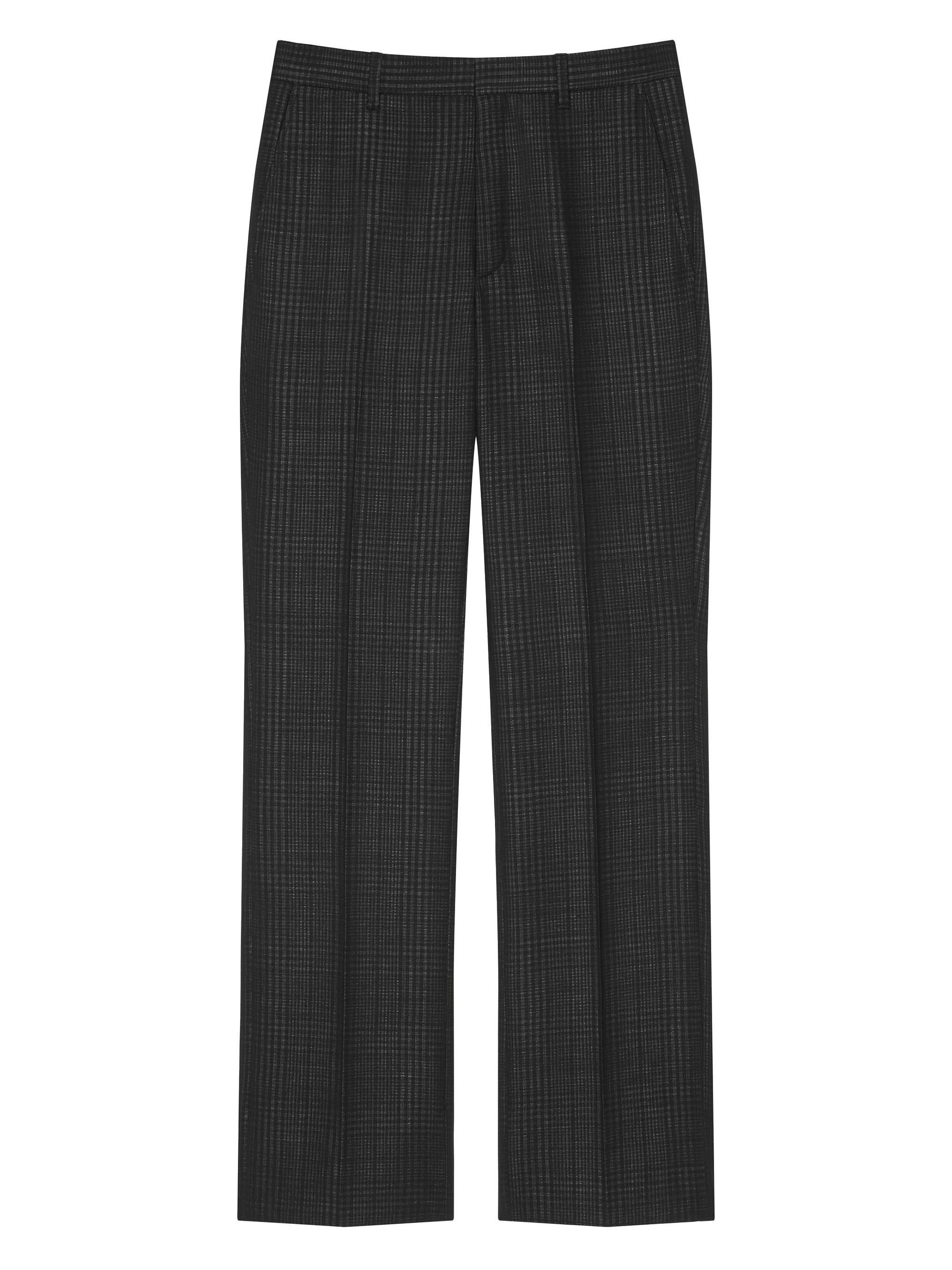 Givenchy Men's Straight Leg Tailored Trousers in Wool - Black Grey