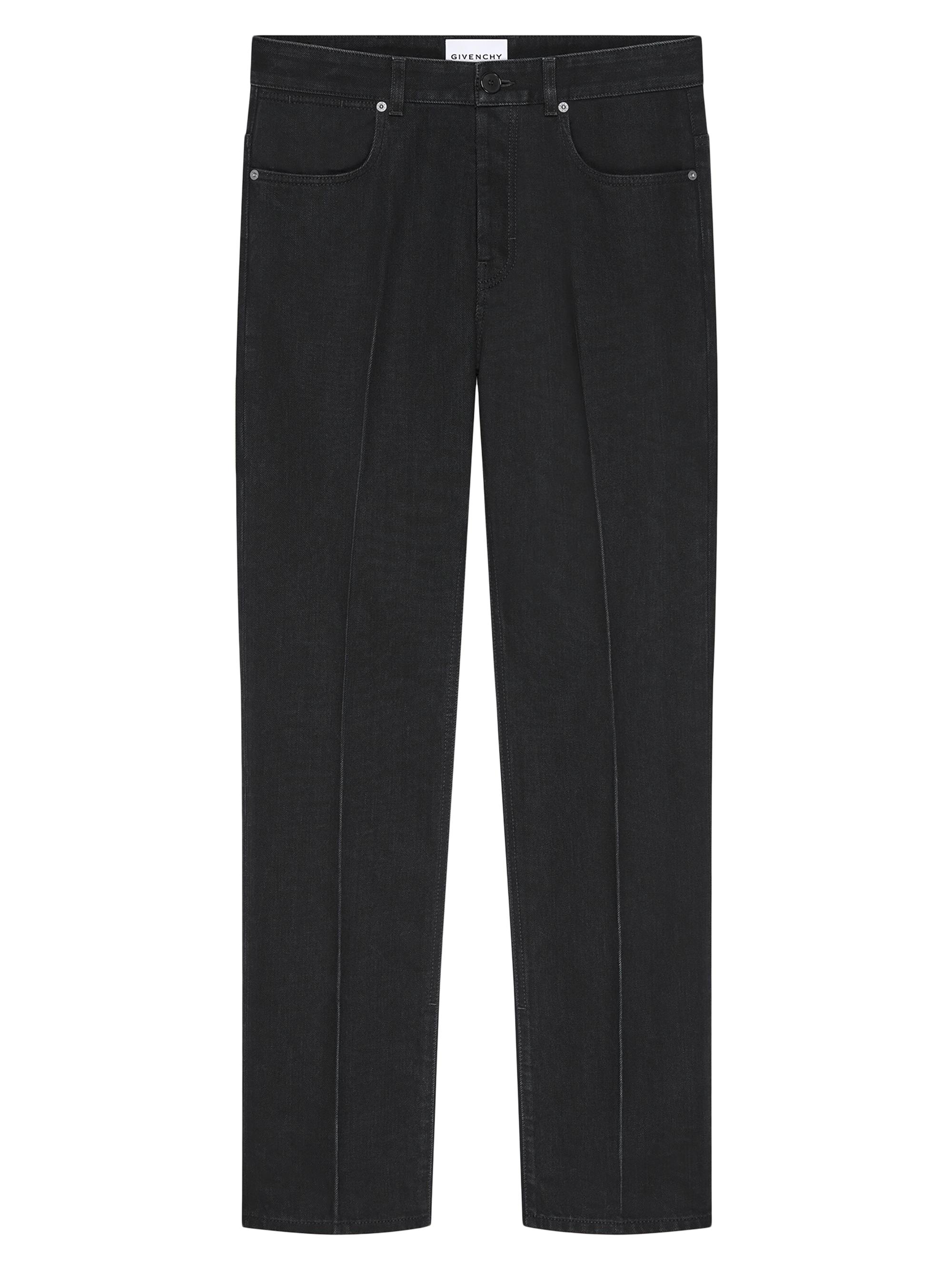 Givenchy Men's Straight Fit Jeans with Crease Effect - Black
