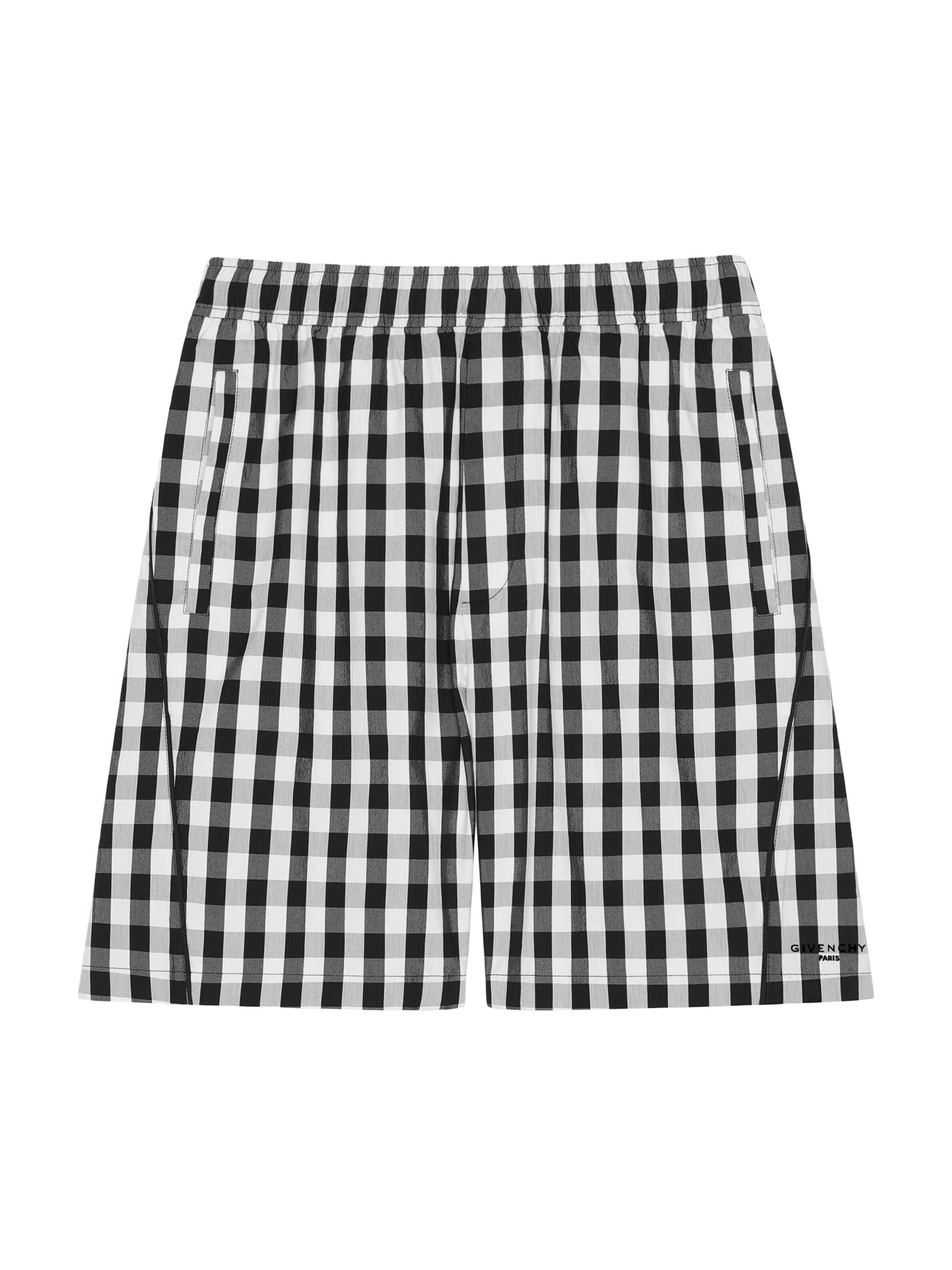 Givenchy Men's Gingham Bermuda Shorts in Cotton - Black White