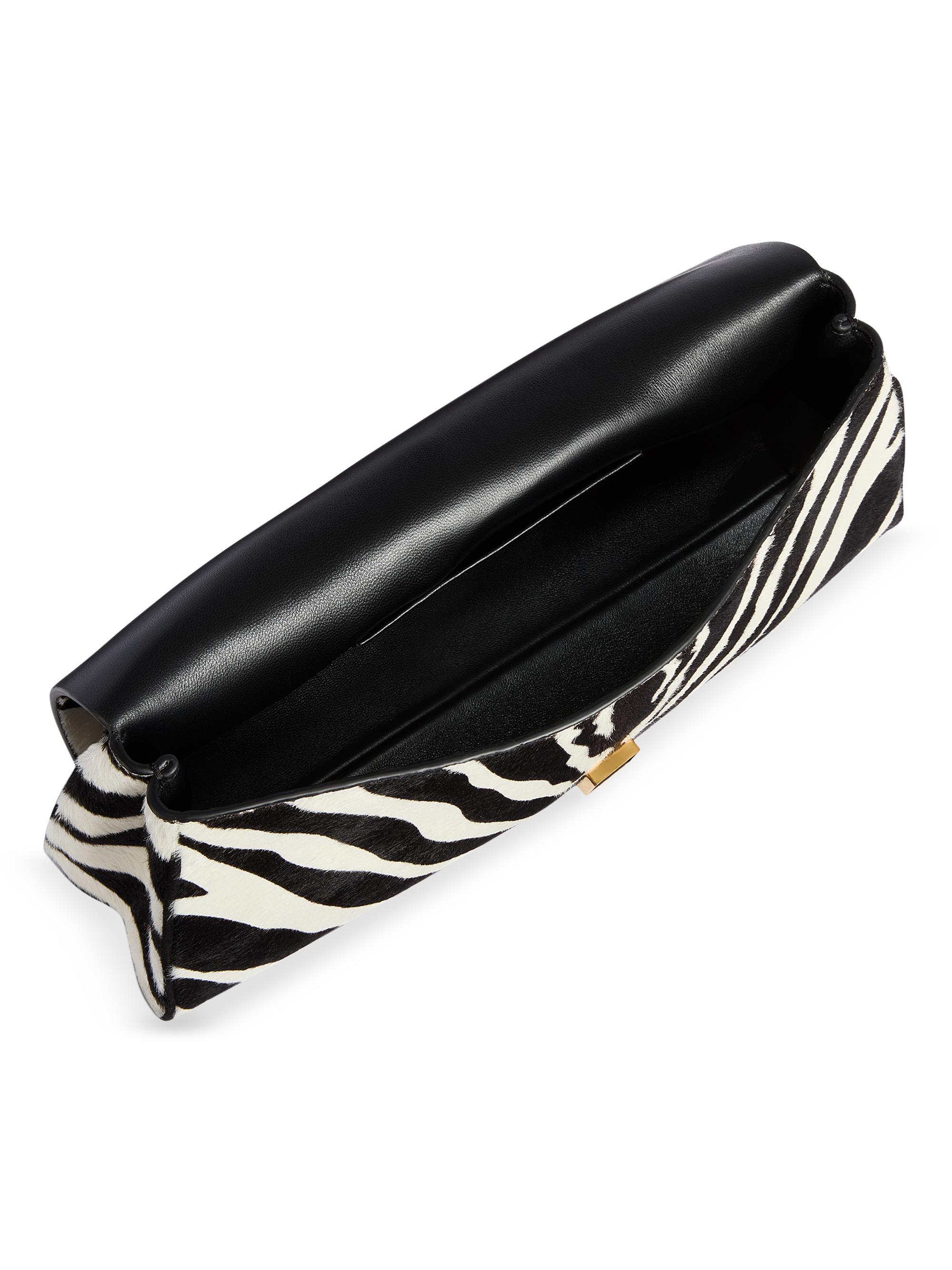 Khaite Audrey Zebra-Print Calf Hair Clutch | Saks Fifth Avenue