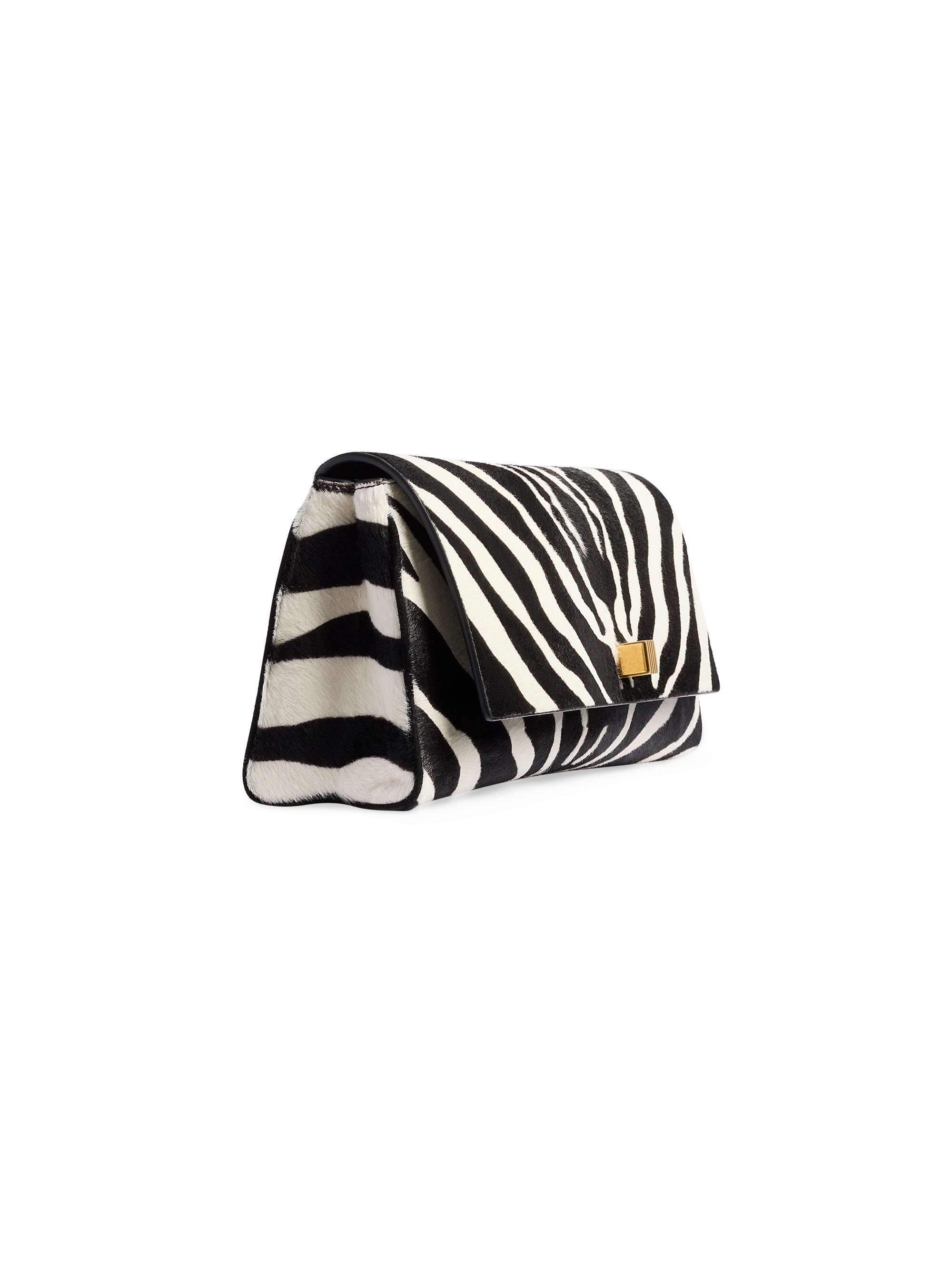 Khaite Audrey Zebra-Print Calf Hair Clutch | Saks Fifth Avenue