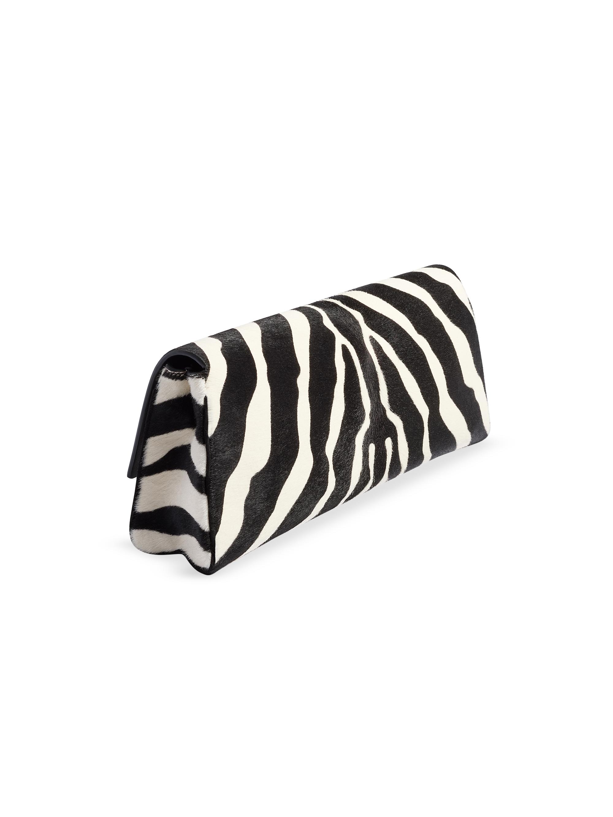 Khaite Audrey Zebra-Print Calf Hair Clutch | Saks Fifth Avenue