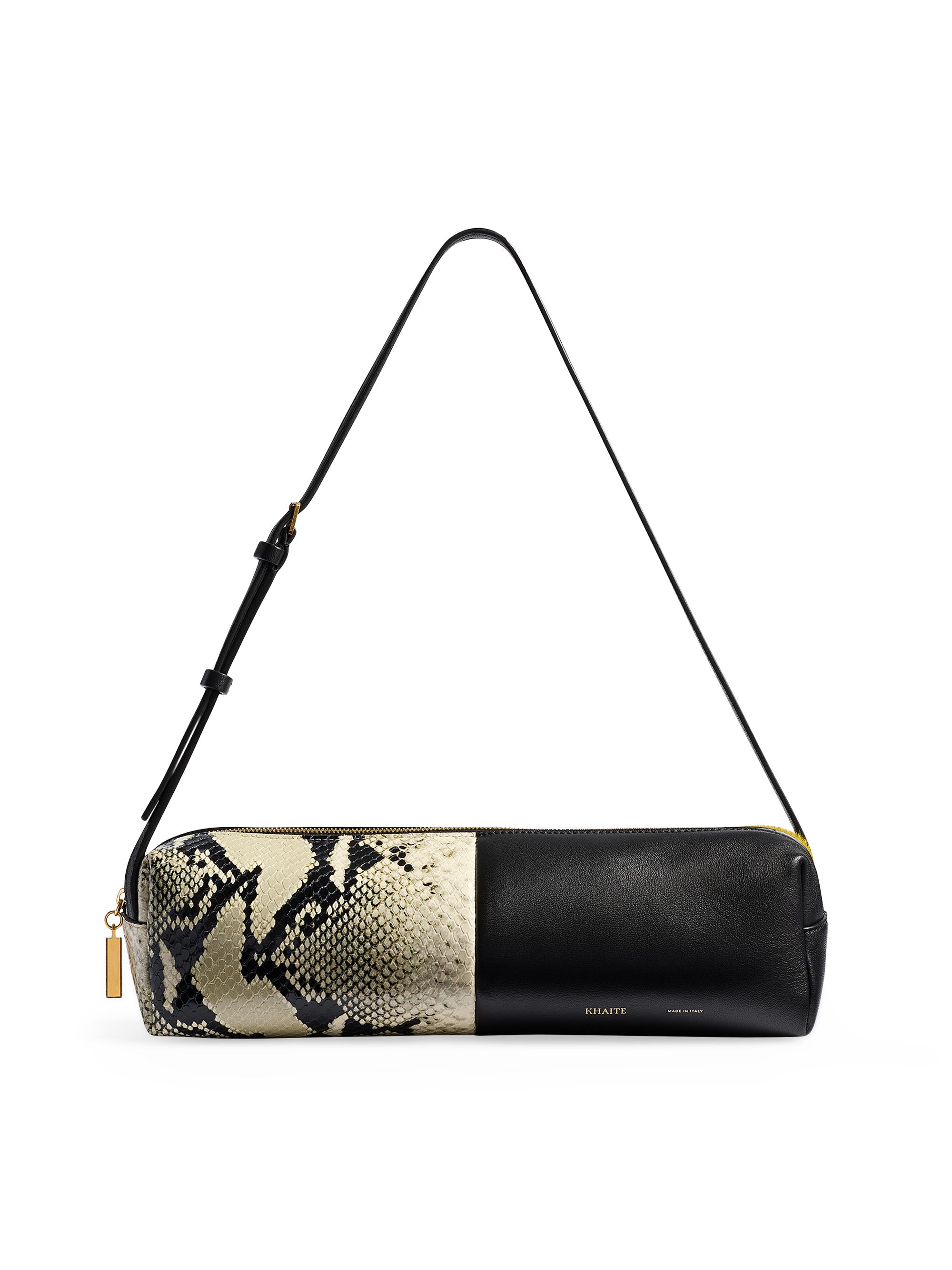 Khaite Women's Kye Snake-Print Leather & Calf Hair Shoulder Bag - Fern Multi