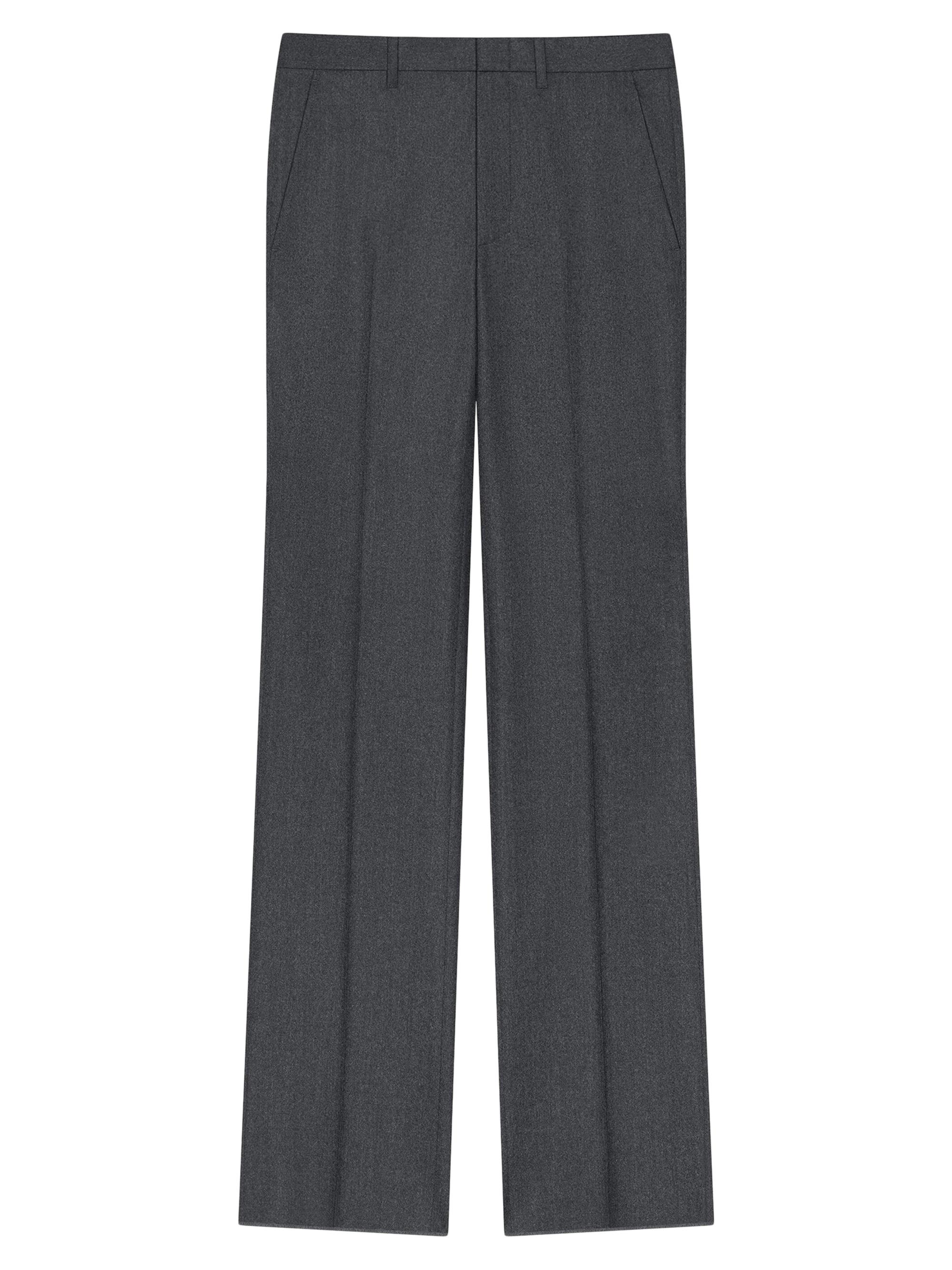 Givenchy Men's Straight Leg Tailored Trousers in Flannel - Grey Mix