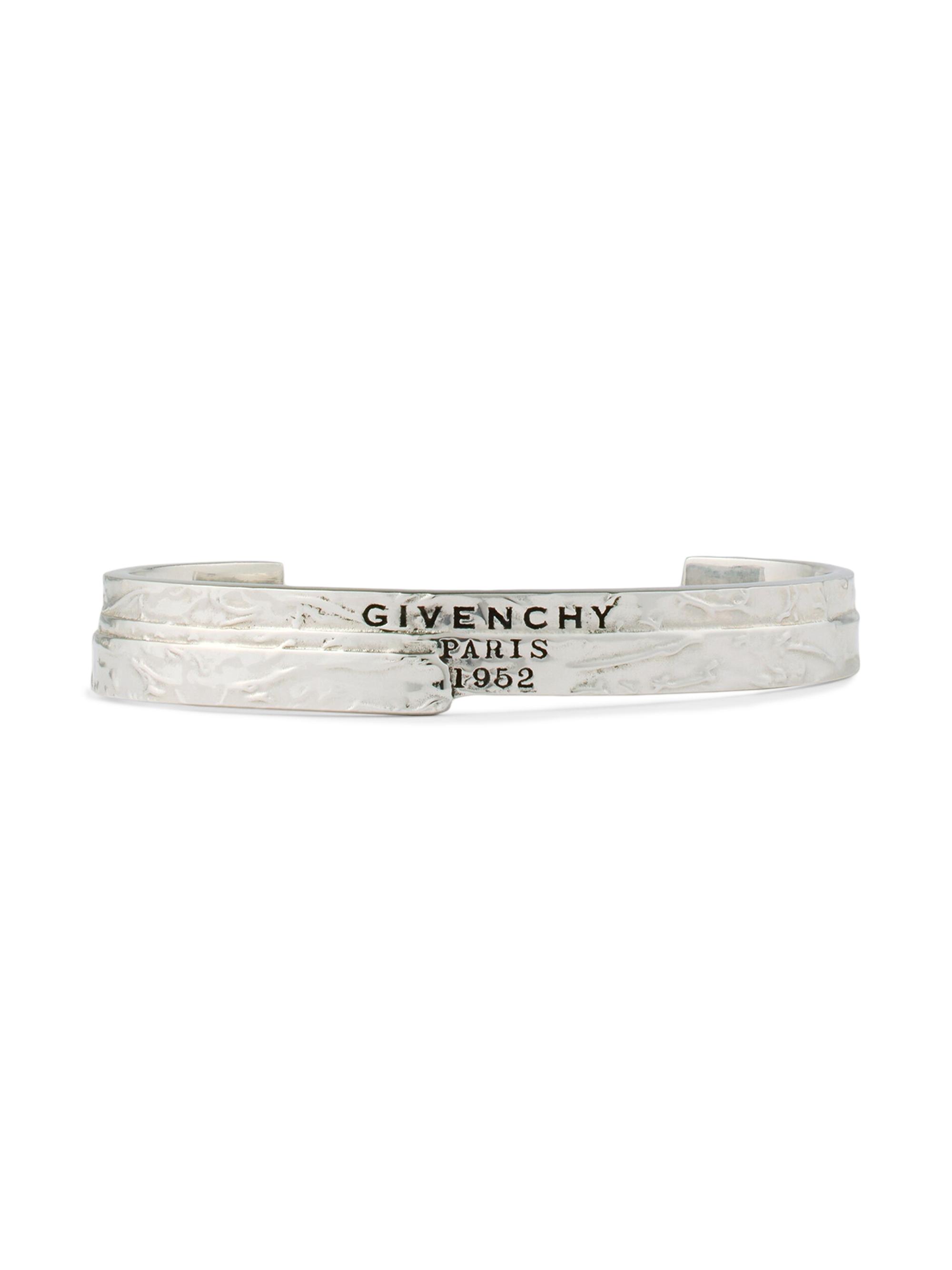 Givenchy Women's Tape Cuff Bracelet in Metal and Enamel - Antic Silvery