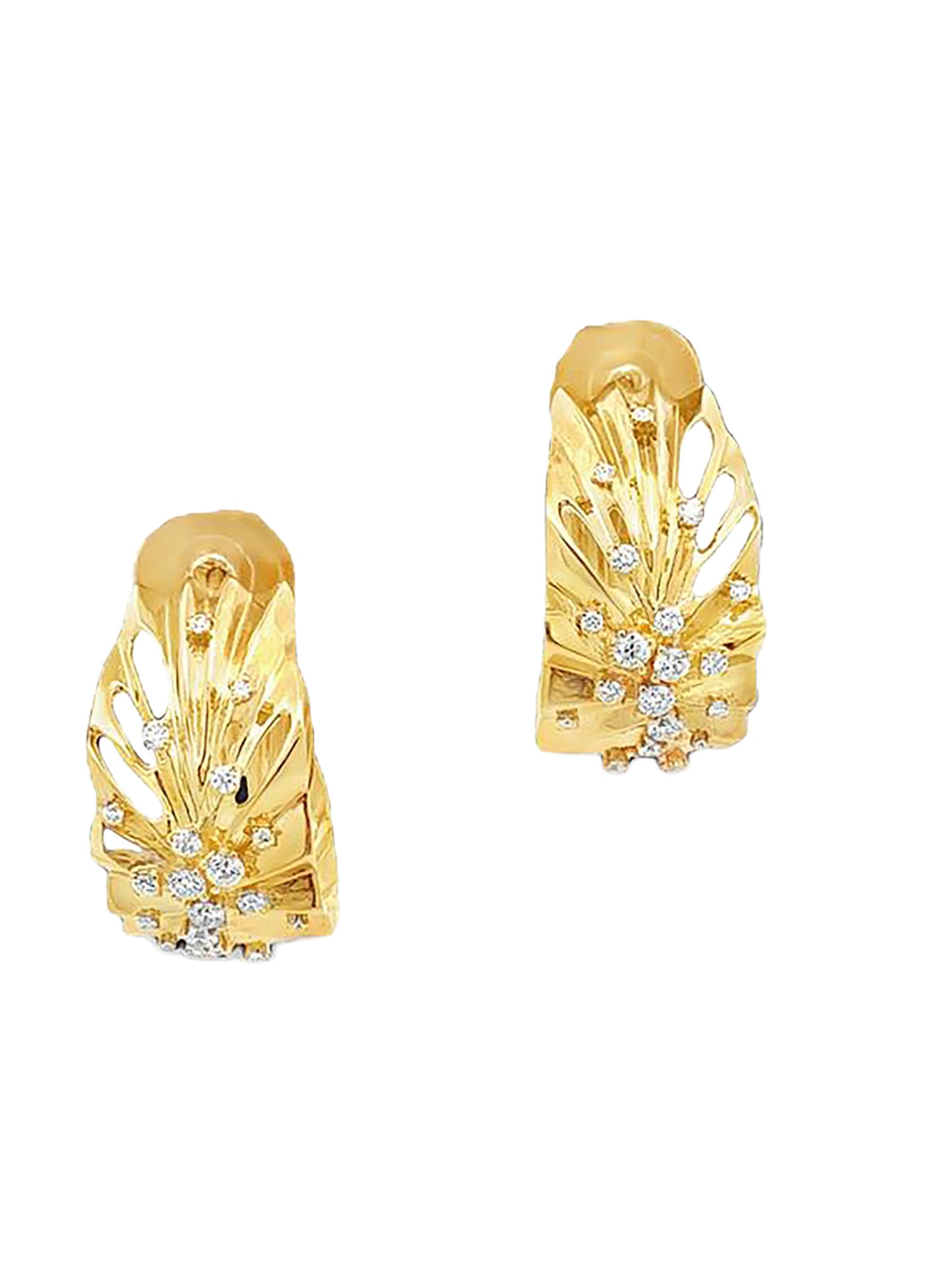 Hueb Women's Bahia 18K Yellow Gold & 0.50 TCW Diamond Hoop Earrings - Yellow Gold