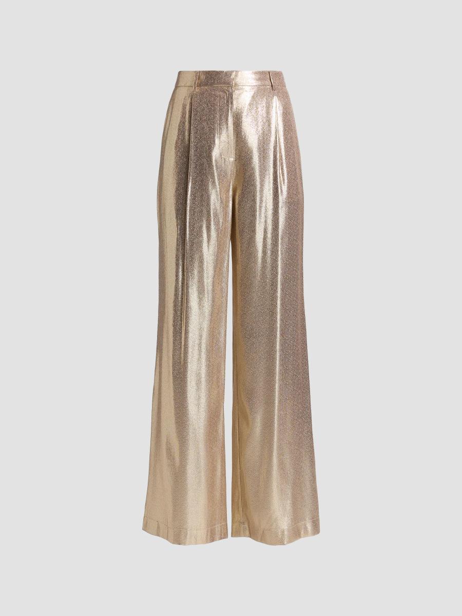Ramy Brook Izzy Metallic Silk-Blend Wide-Leg Pants | Saks Fifth Avenue