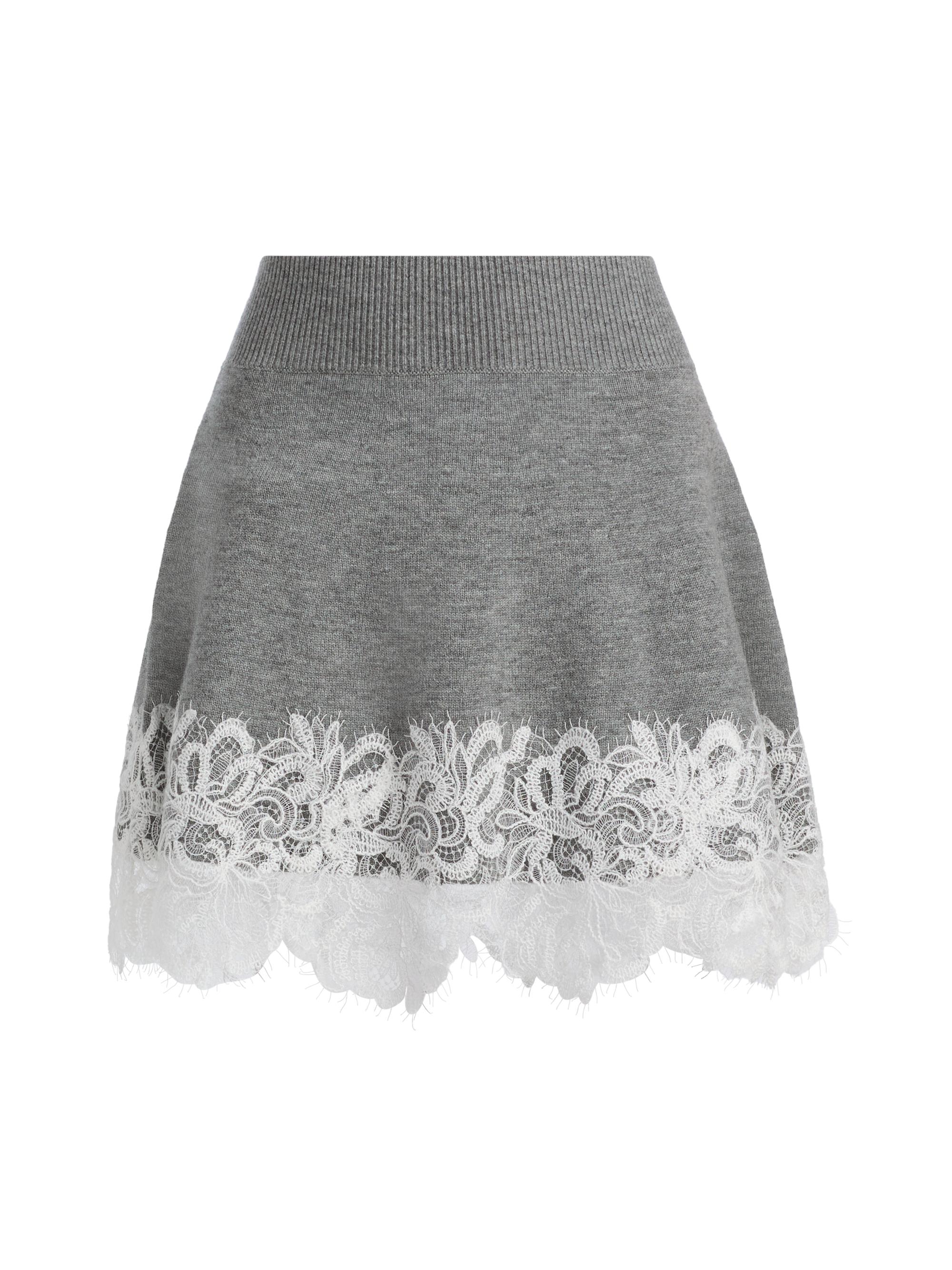 Ramy Brook Rosalind Lace-Trimmed Wool-Cashmere Skirt | Saks Fifth