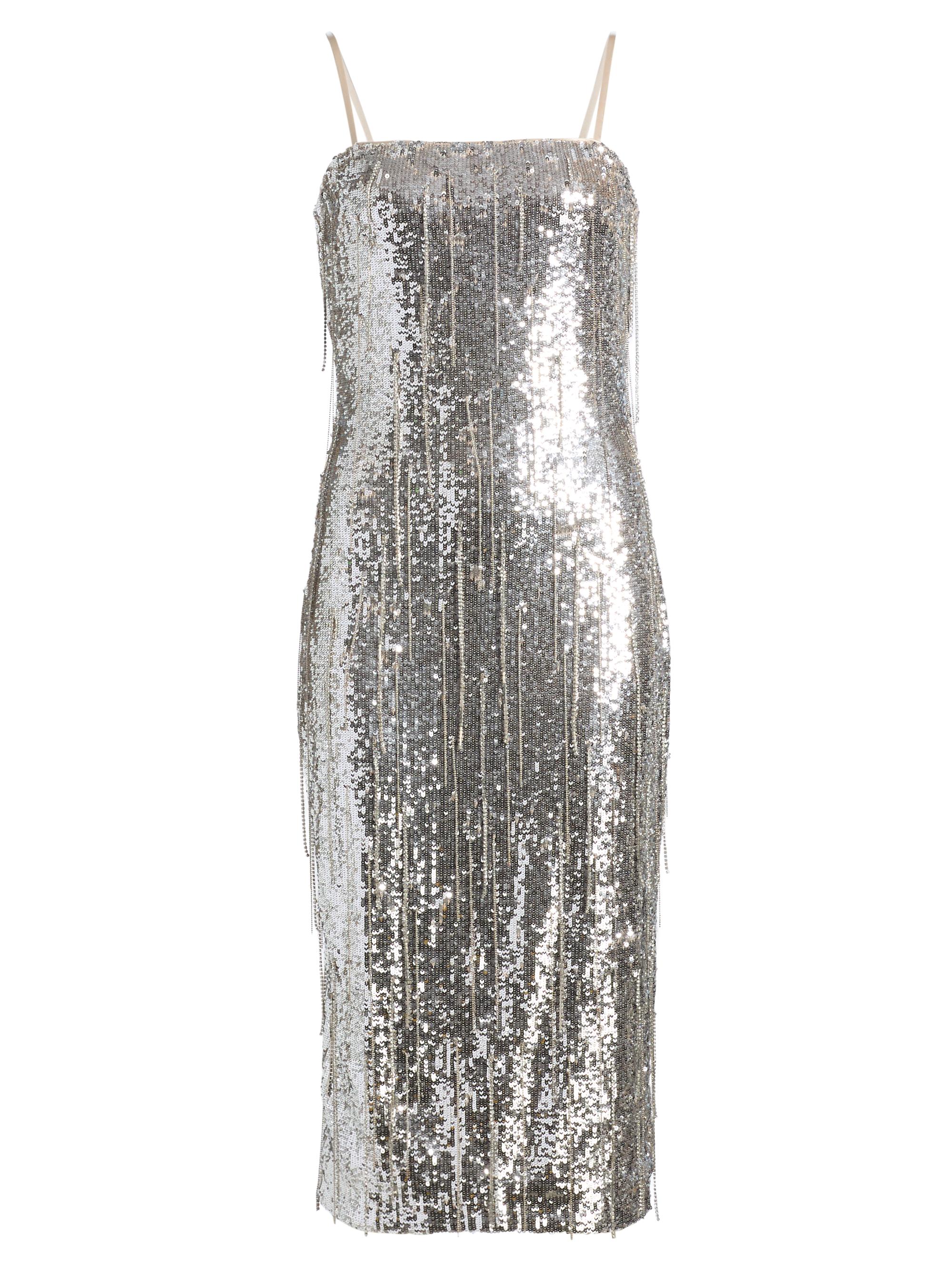 Ramy Brook Women's Lyanna Sequined Fringe Cocktail Dress - Platinum Sequin Fringe