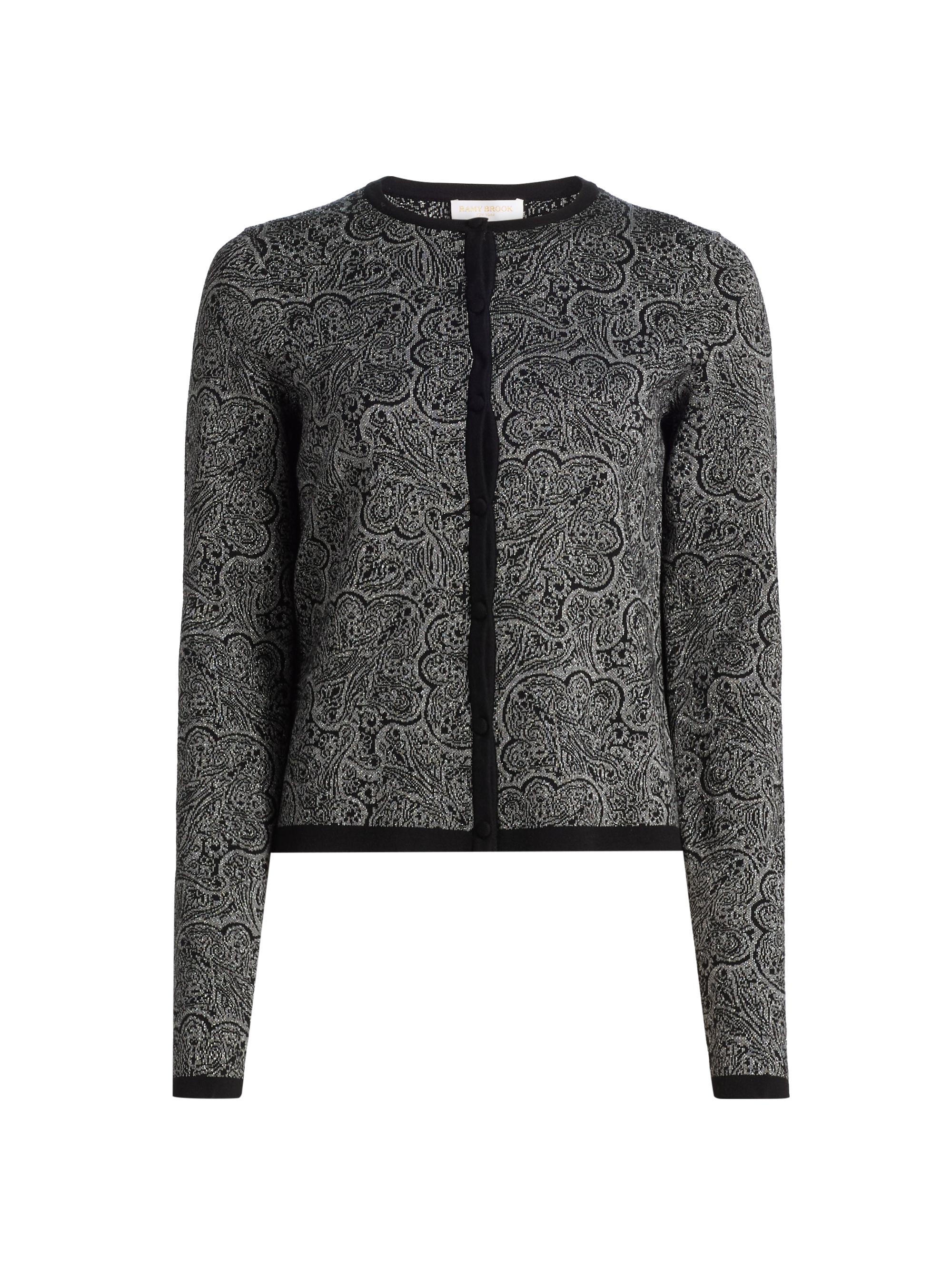 Ramy Brook Women's Tricia Metallic Jacquard Cardigan - Platinum Jacquard