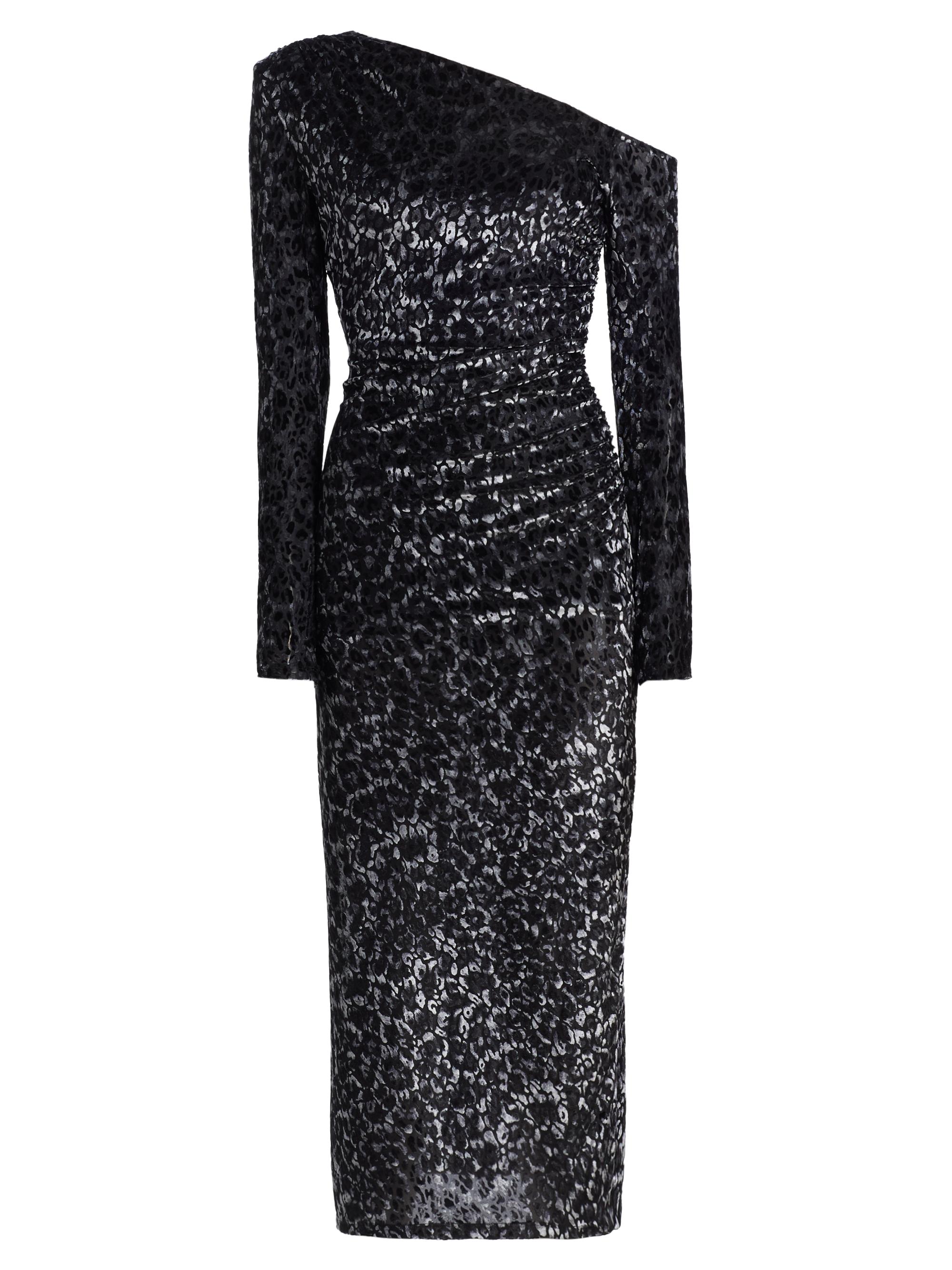 Ramy Brook Women's Anastasia Leopard Devoré Velvet Midi-Dress - Black Leopard Burnout