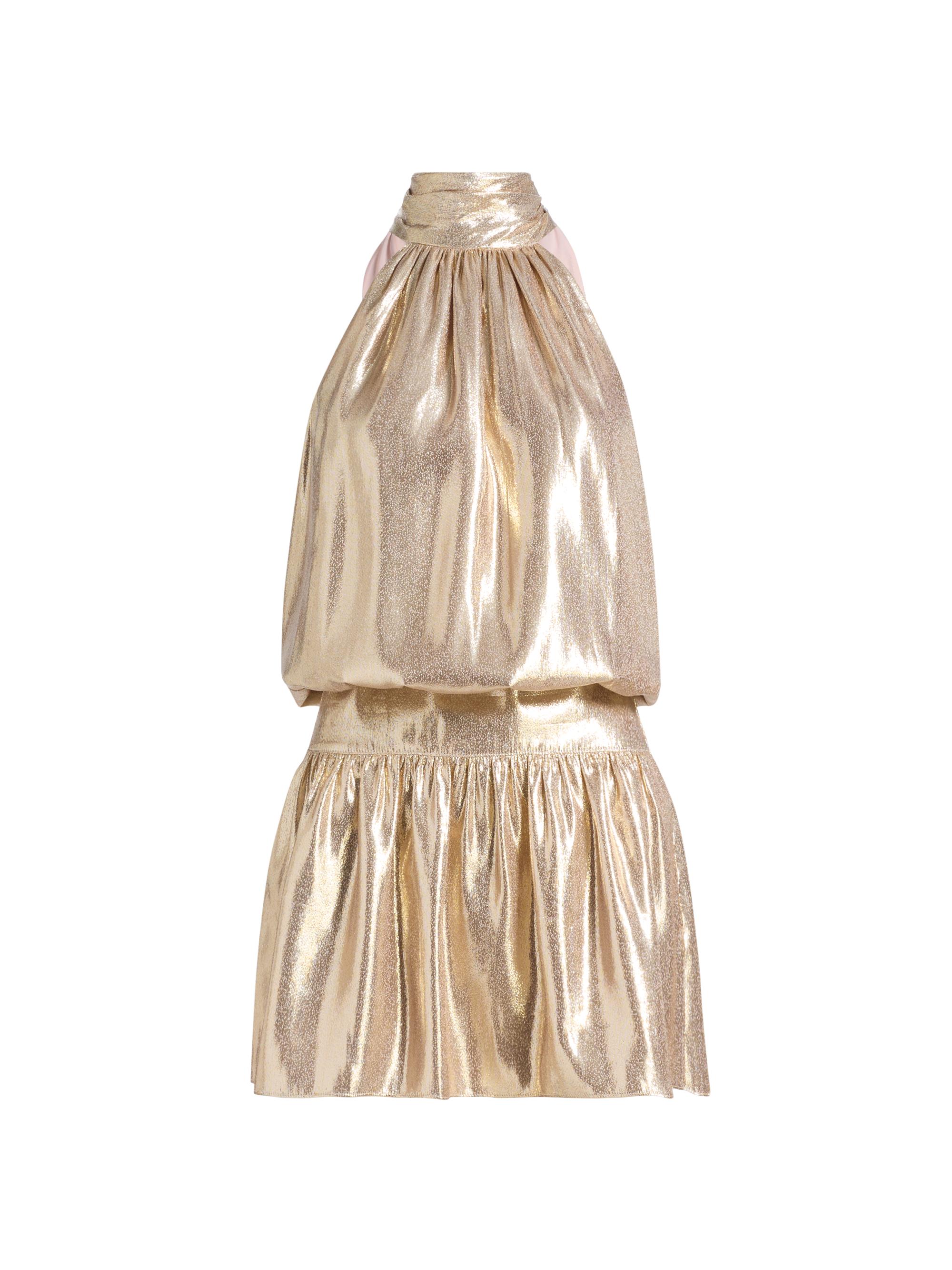 Ramy Brook Women's Alexi Metallic Halter Minidress - Gold