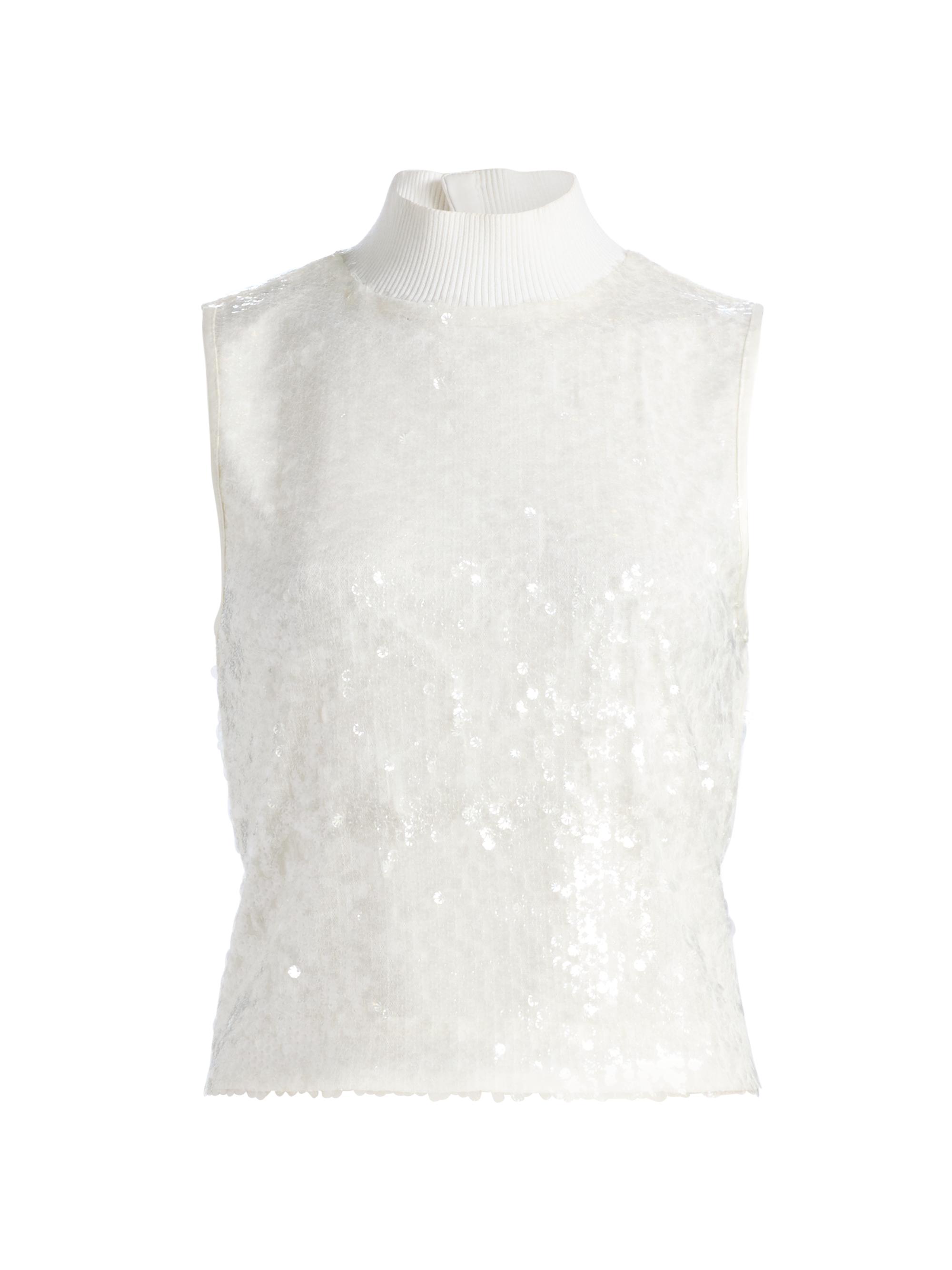 Ramy Brook Women's Cellina Sequined Sleeveless Top - Winter White Sequin