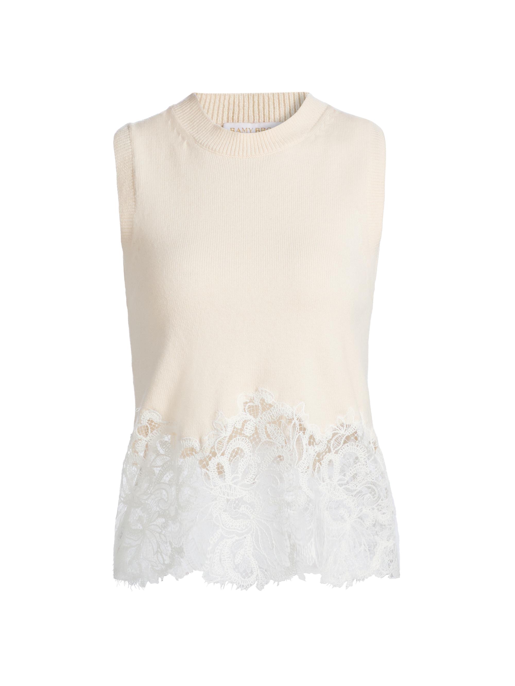 Ramy Brook Nerissa Lace & Wool-Cashmere Sweater | Saks Fifth Avenue