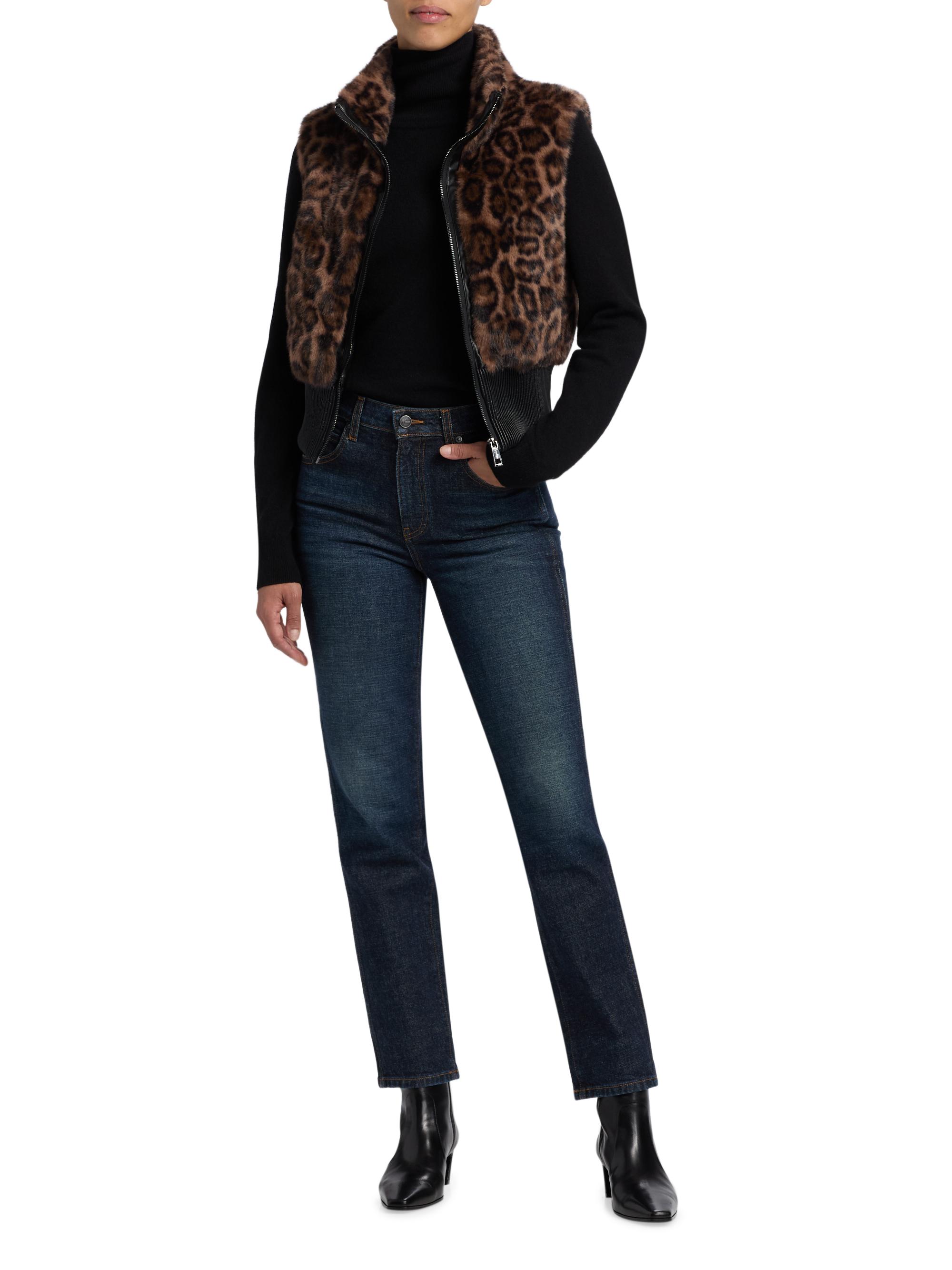 Jocelyn Animal-Print Faux-Fur Vest | Saks Fifth Avenue