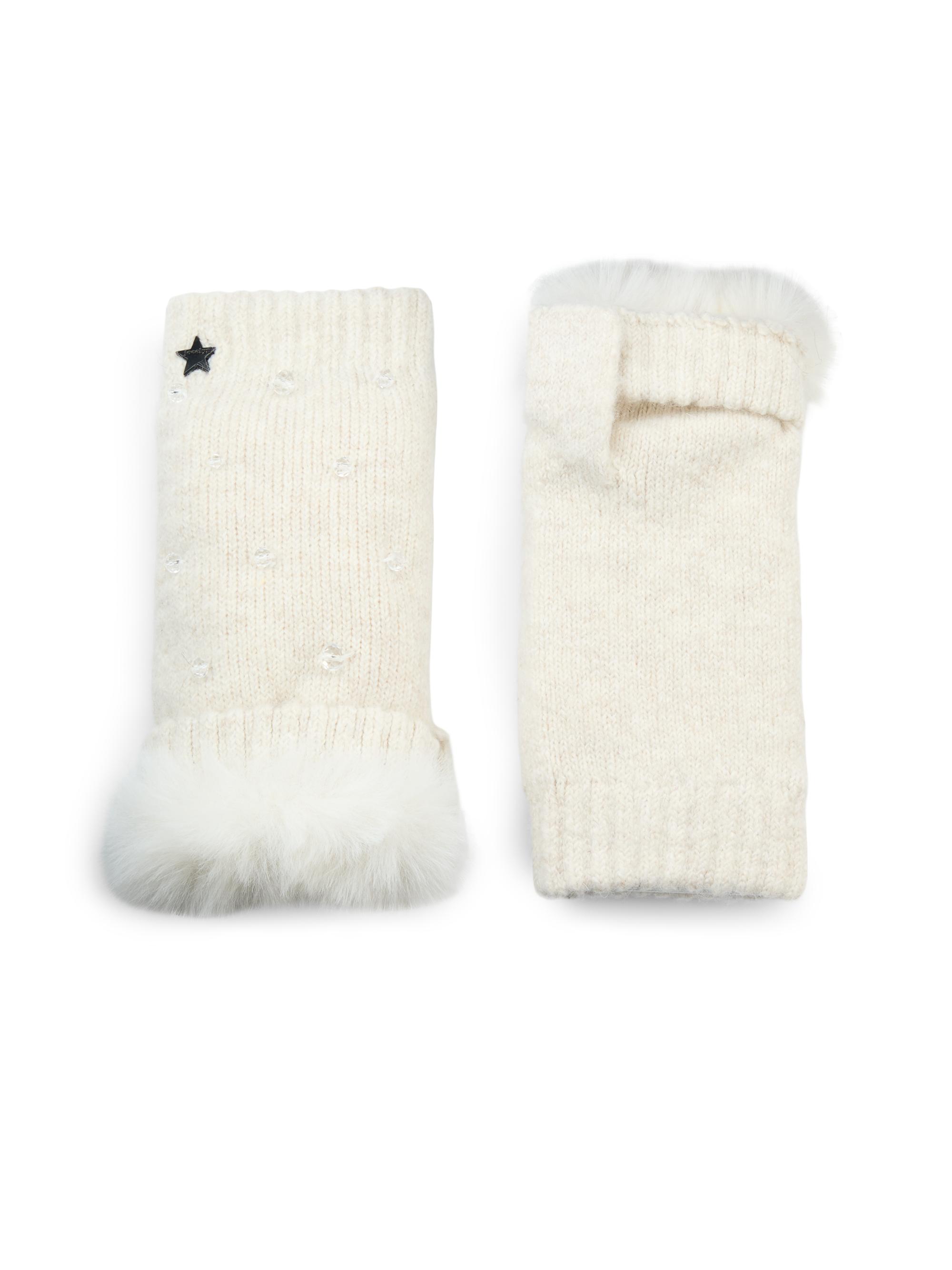 Jocelyn Women's Faux Fur-Lined Fingerless Mittens -