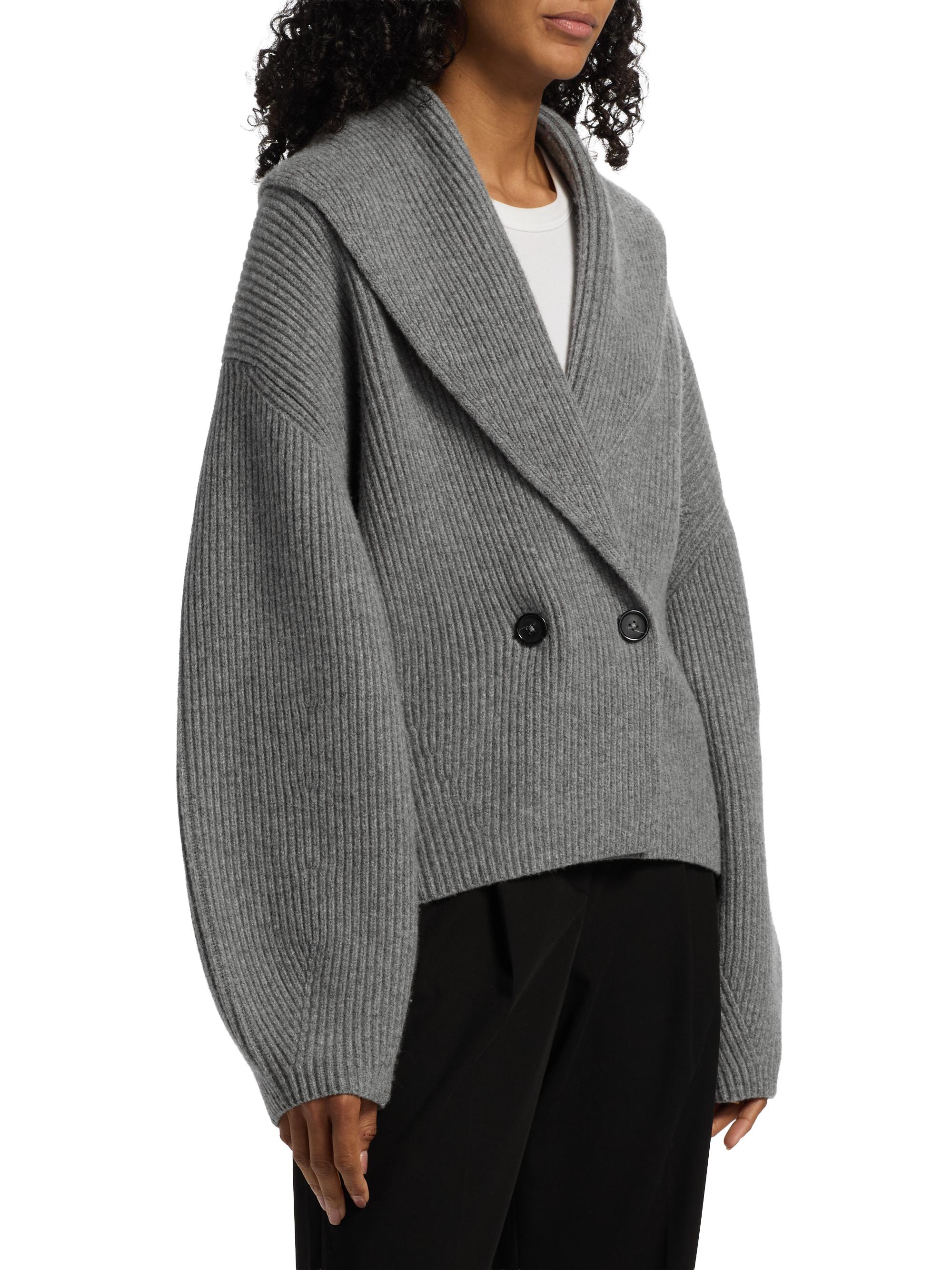 Toteme Shawl Collar Wool Double-Breasted Cardigan | Saks Fifth Avenue