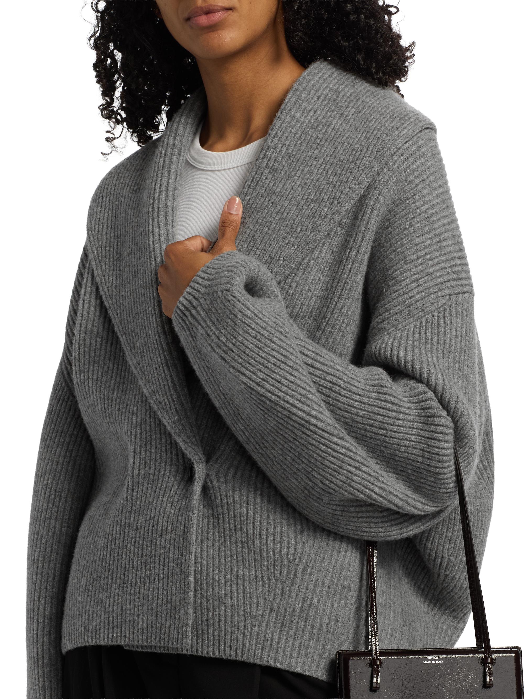 Toteme Shawl Collar Wool Double-Breasted Cardigan | Saks Fifth Avenue