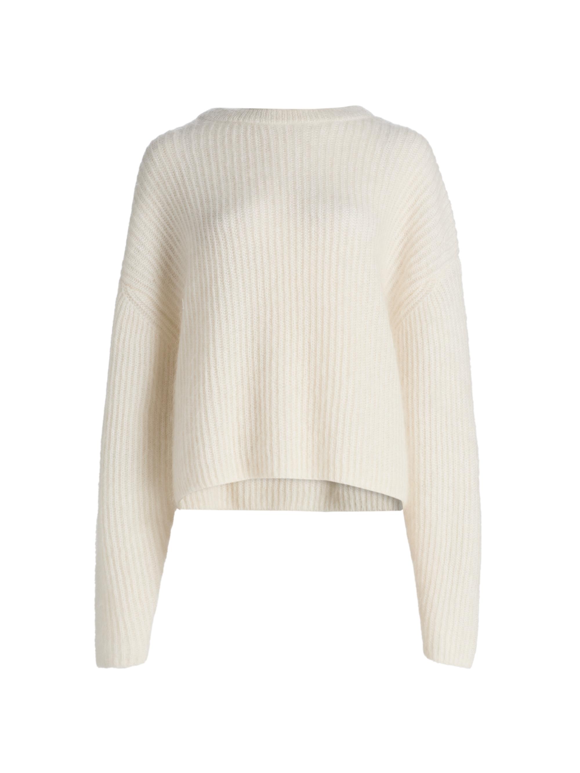 Toteme Women's Oversized Rib-Knit Mohair-Blend Sweater - Ecru