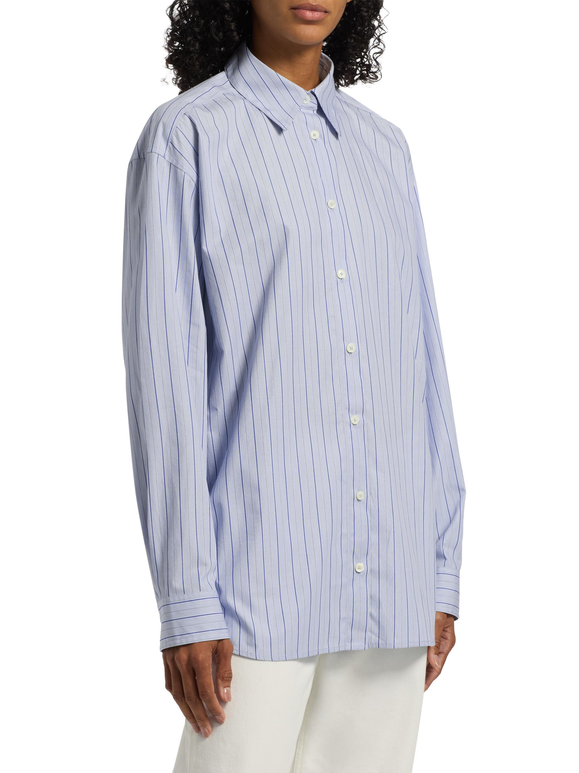totemeストライプ コットン ボタンダウンシャツ165/75a Toteme Oversized Classic Stripe Button-Front Shirt | Saks Fifth Avenue