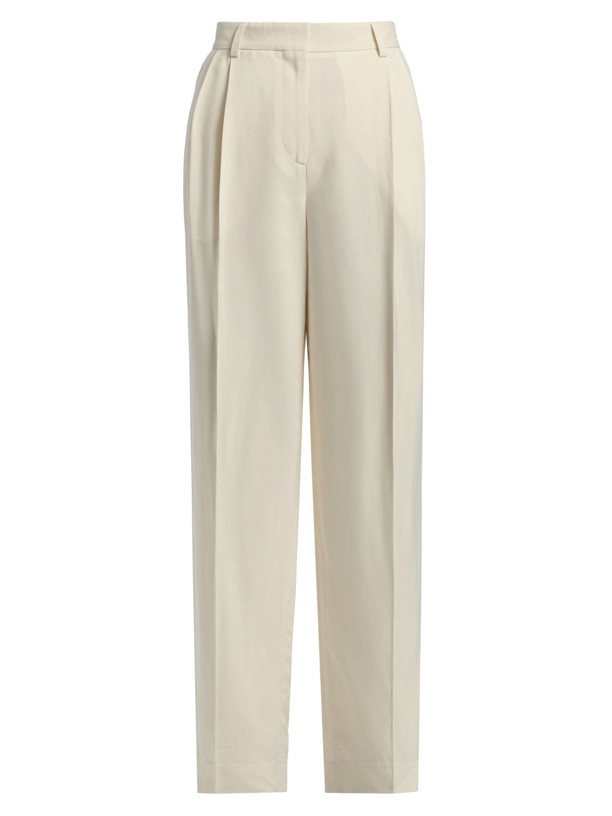 Toteme Women's Pleated Wool-Blend Trousers - Off White