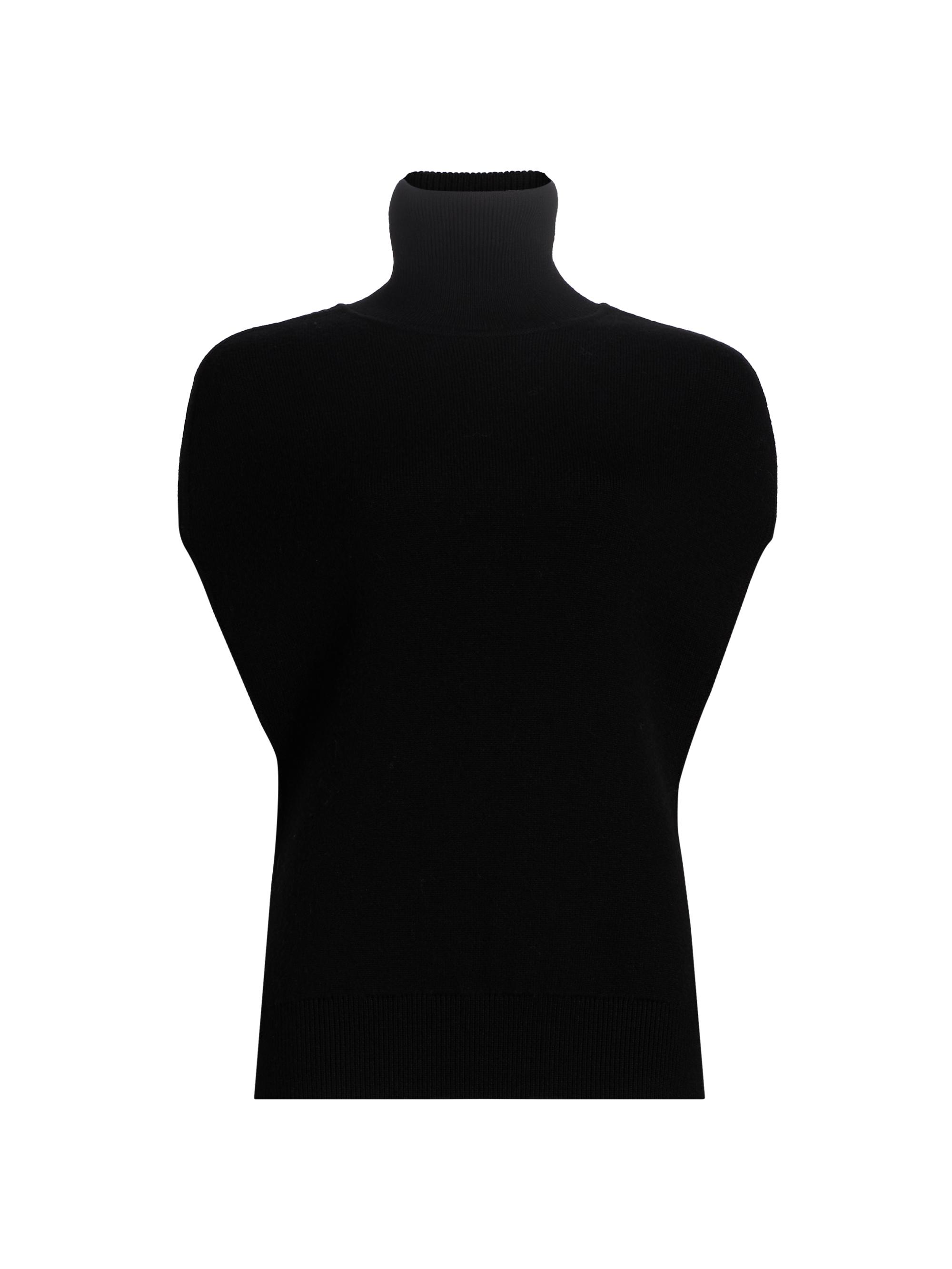 Toteme Women's Crossover Double-Knit Wool Turtleneck Sweater - Black