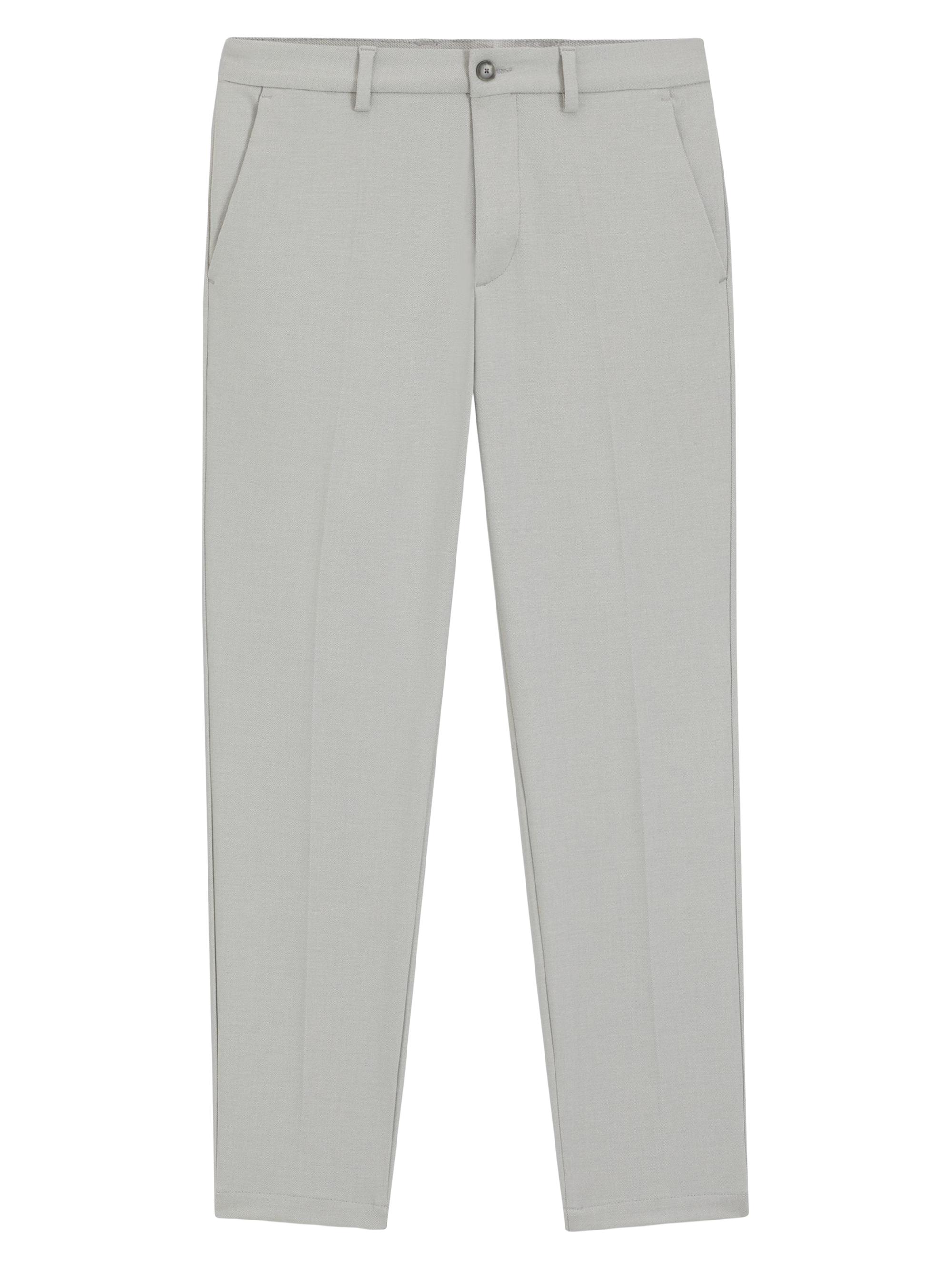 BOSS Men's Stain-Repellent Slim-Fit Trousers in Stretch Dobby - Grey