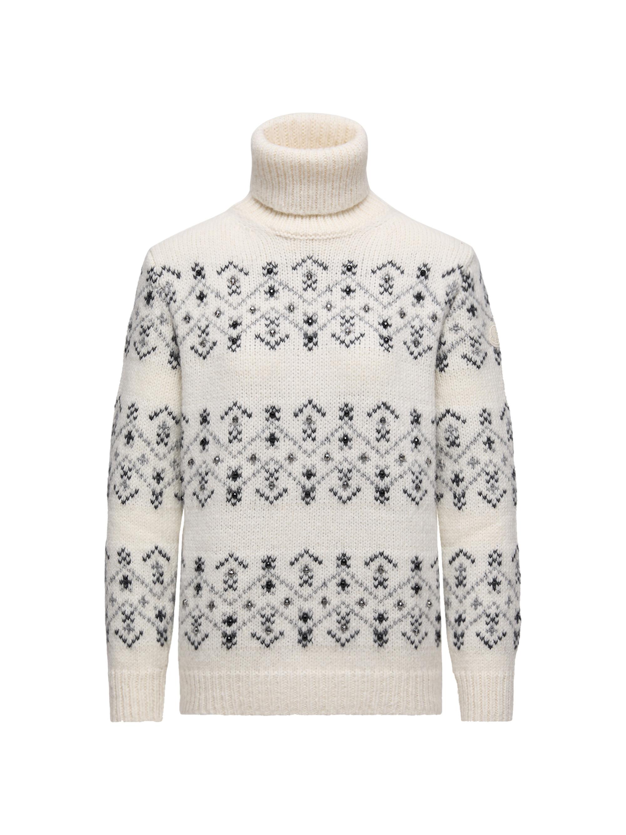Moncler Women's Sweater in Alpaca & Wool Blend - White