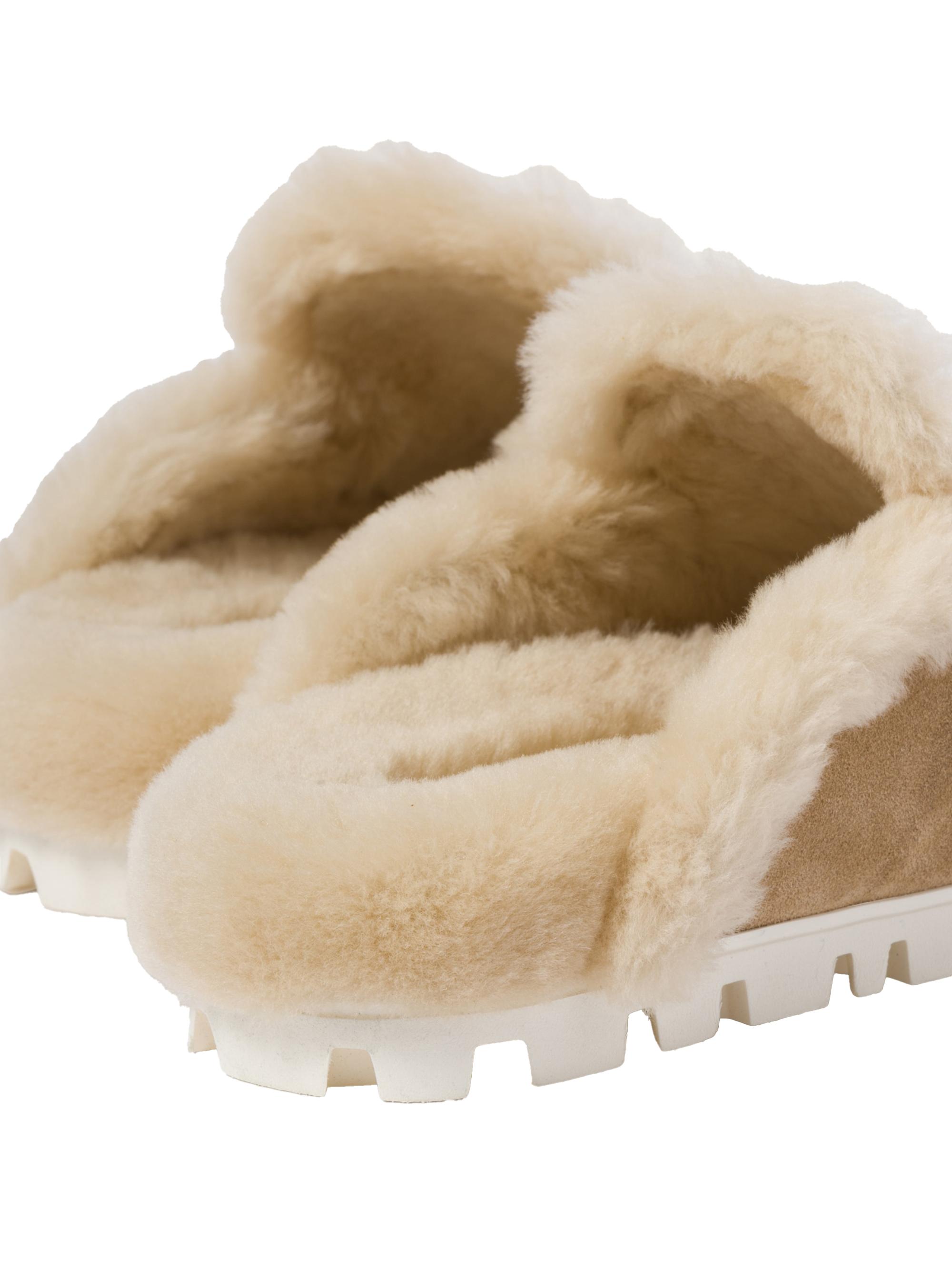 Miu Miu Suede Shearing Mules | Saks Fifth Avenue