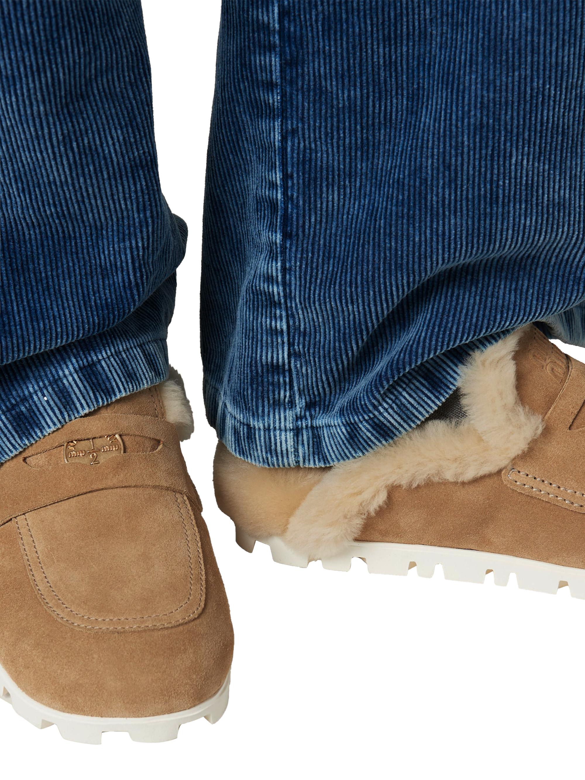 Miu Miu Suede Shearing Mules | Saks Fifth Avenue