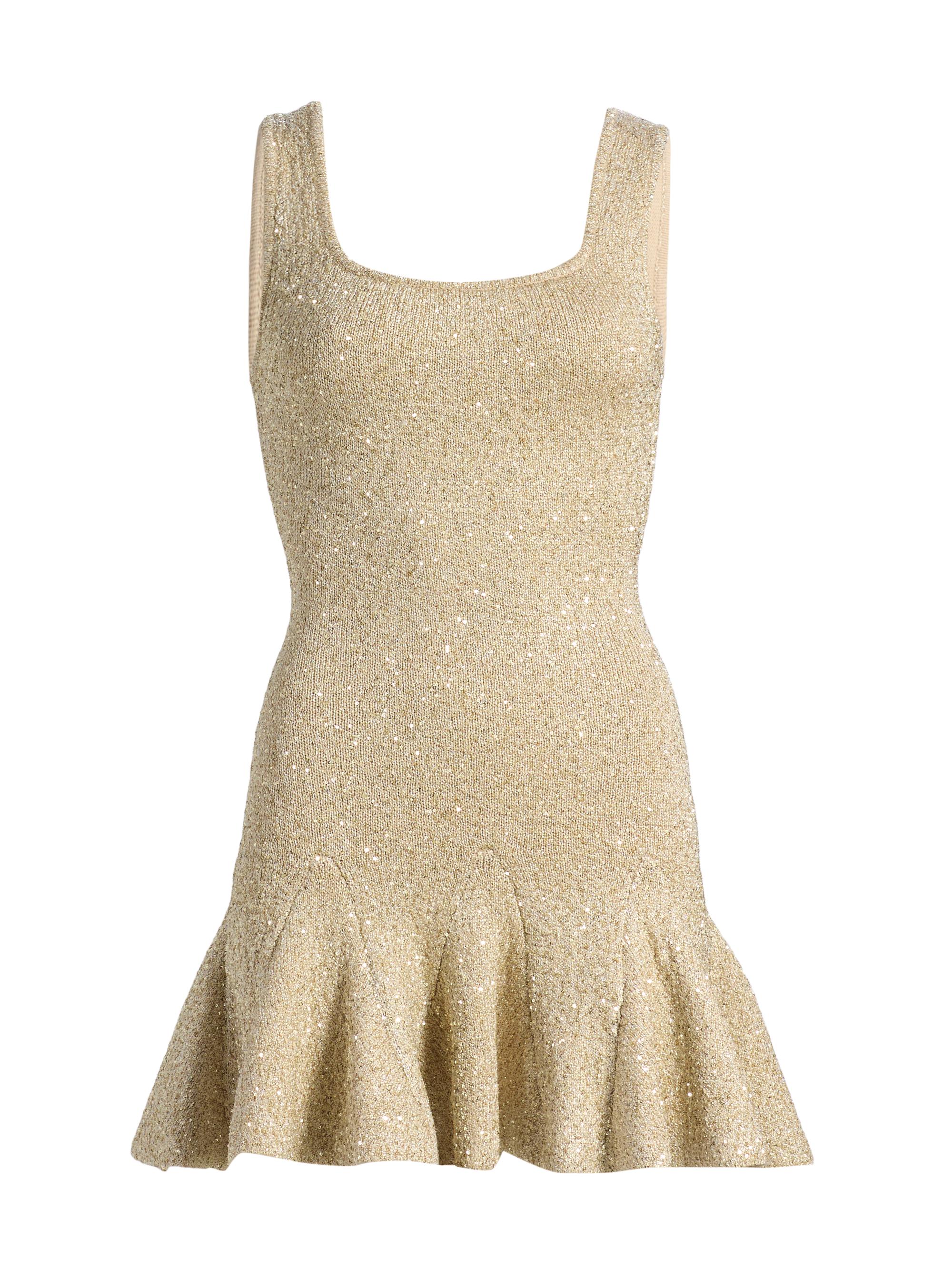 LoveShackFancy Women's Sarajane Sequin-Embellished Sheath Minidress - Honey Gold