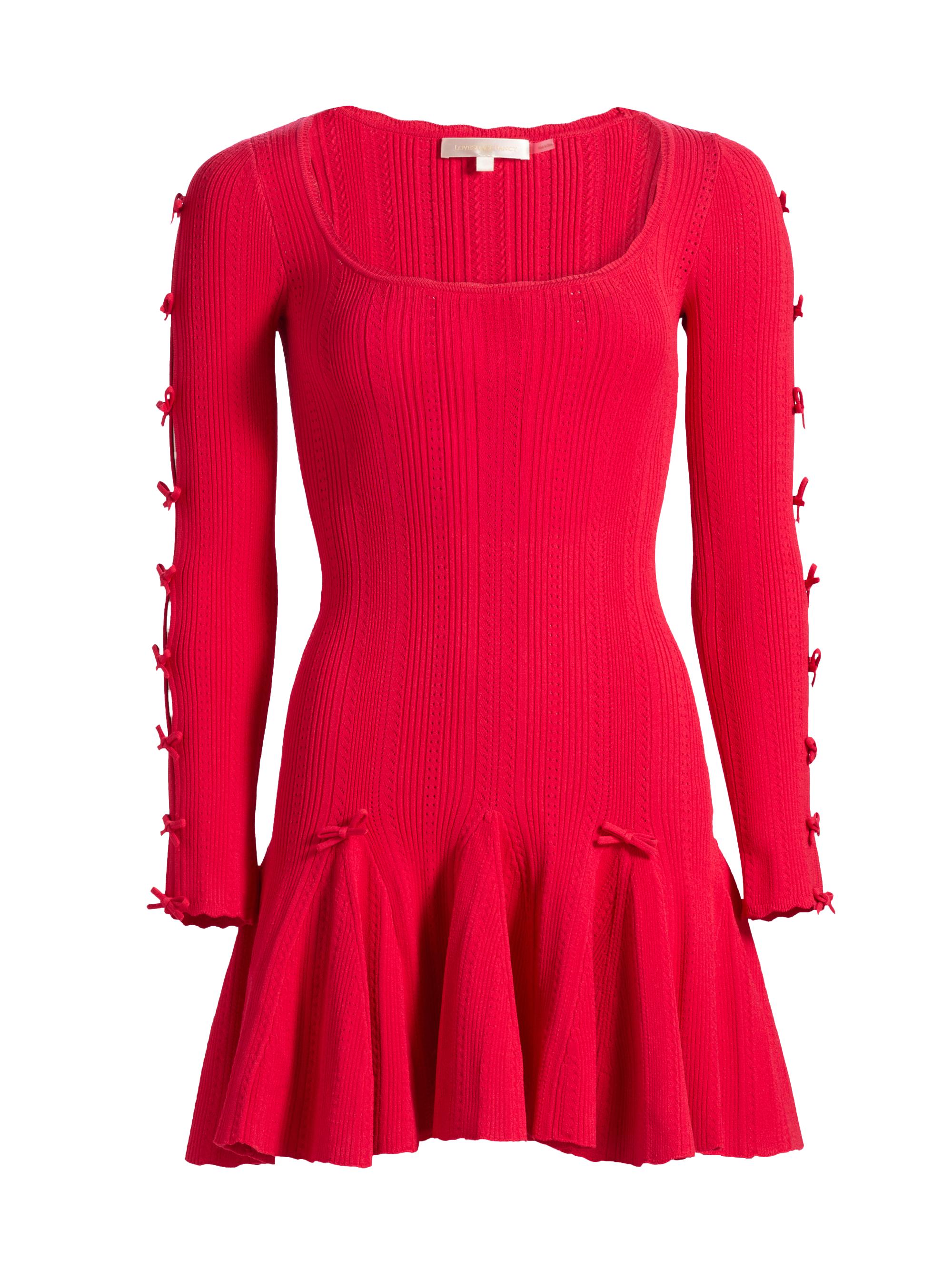 LoveShackFancy Women's Seychelle Rib-Knit Sheath Minidress - Candy Apple