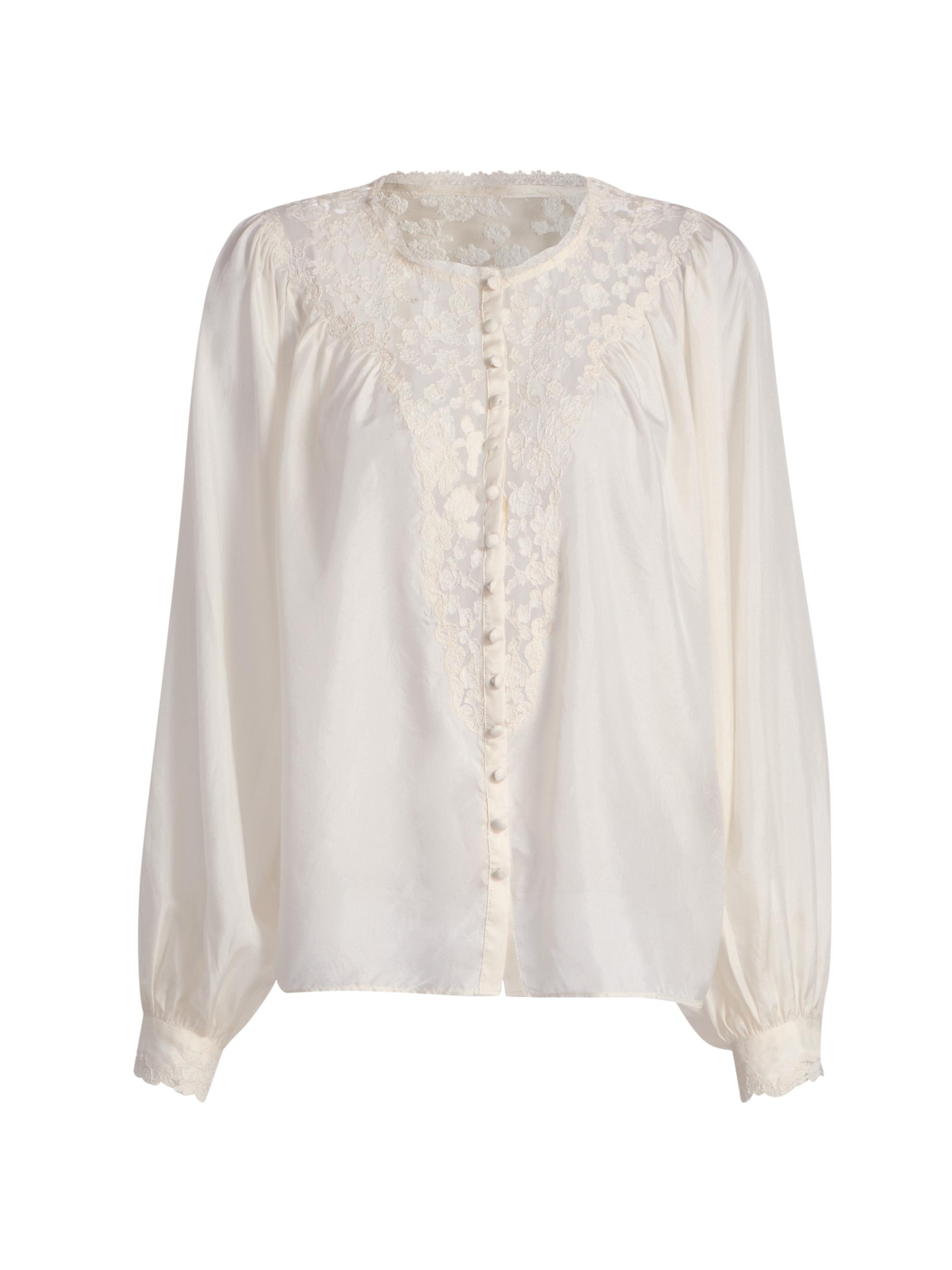 トップス andequal piping bulky frill blouse トップス andequal piping bulky frill blouse Plus Size - Button