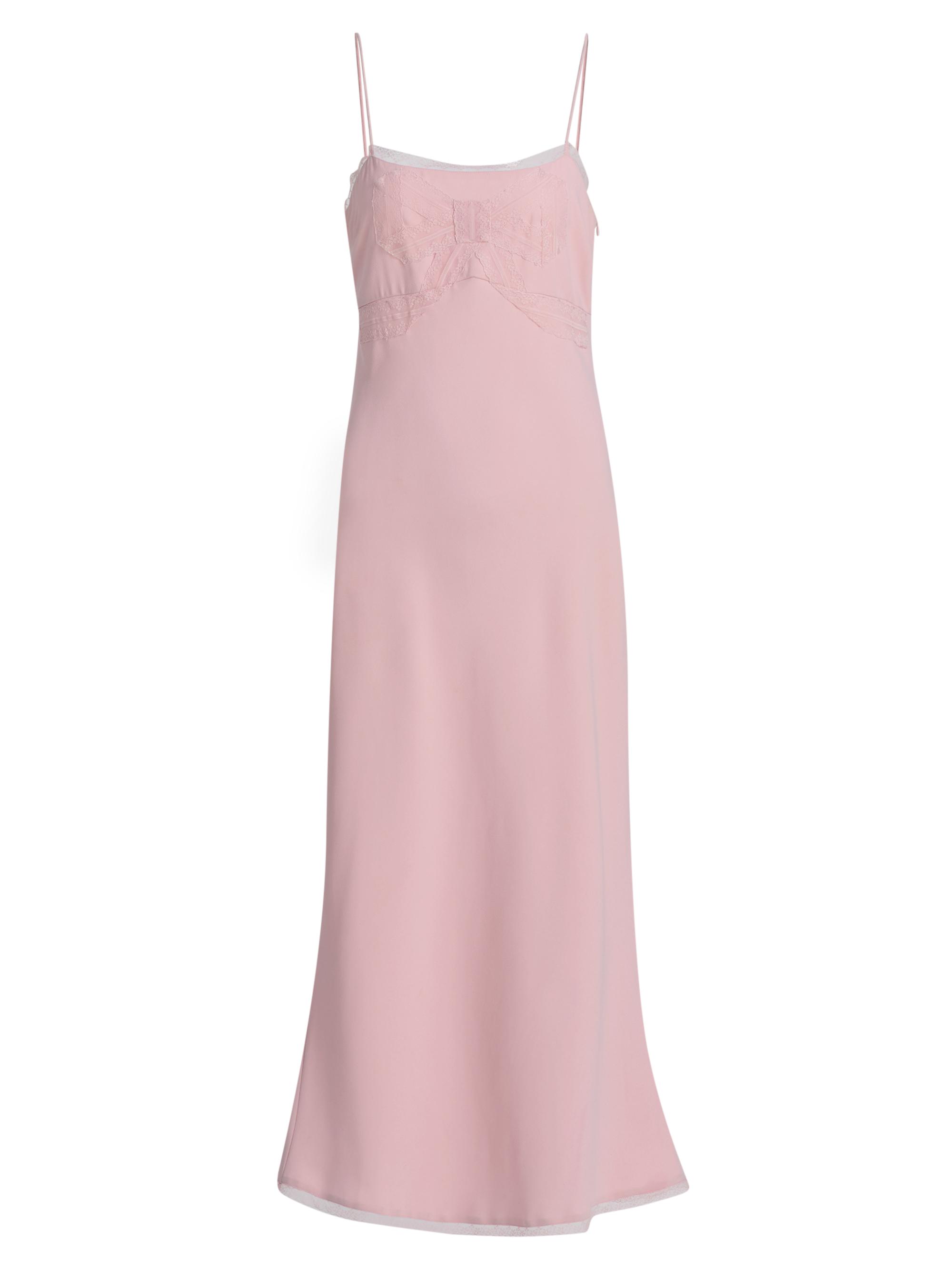 LoveShackFancy Women's Isolie Lace-Trim Satin Slip Midi-Dress - Potpourri Pink