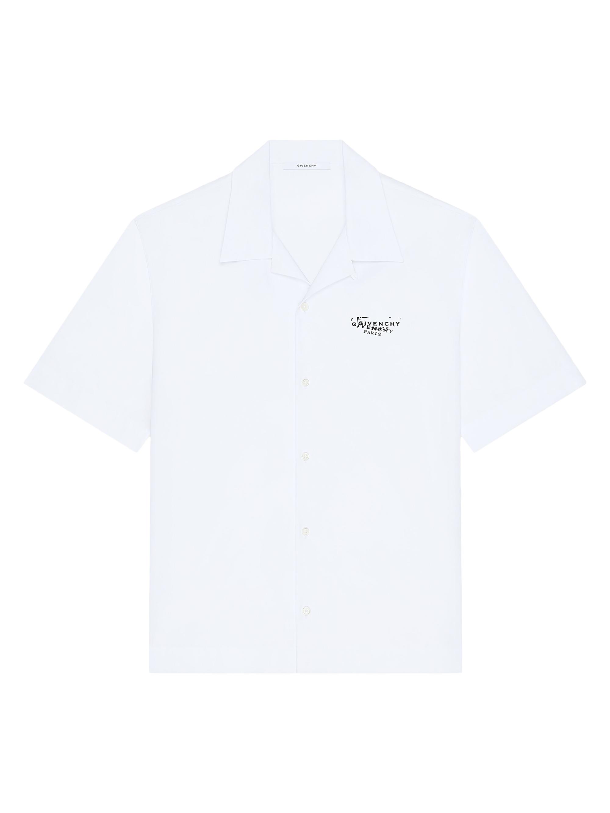 Givenchy Men's Shirt in Poplin with Stamp Print - White