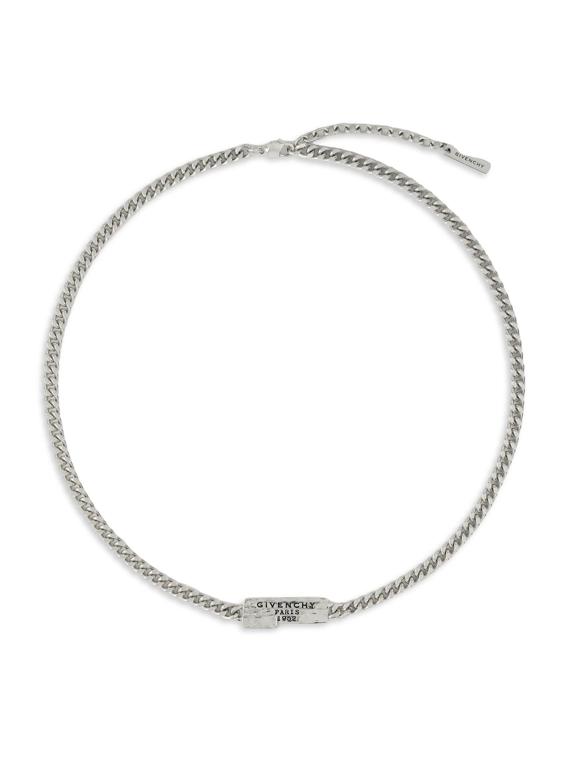 Givenchy Men's Tape Necklace in Metal and Enamel - Antic Silvery
