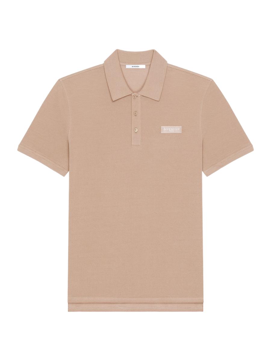 Givenchy Men's Polo In Cotton With Paris Gros Grain In Sand