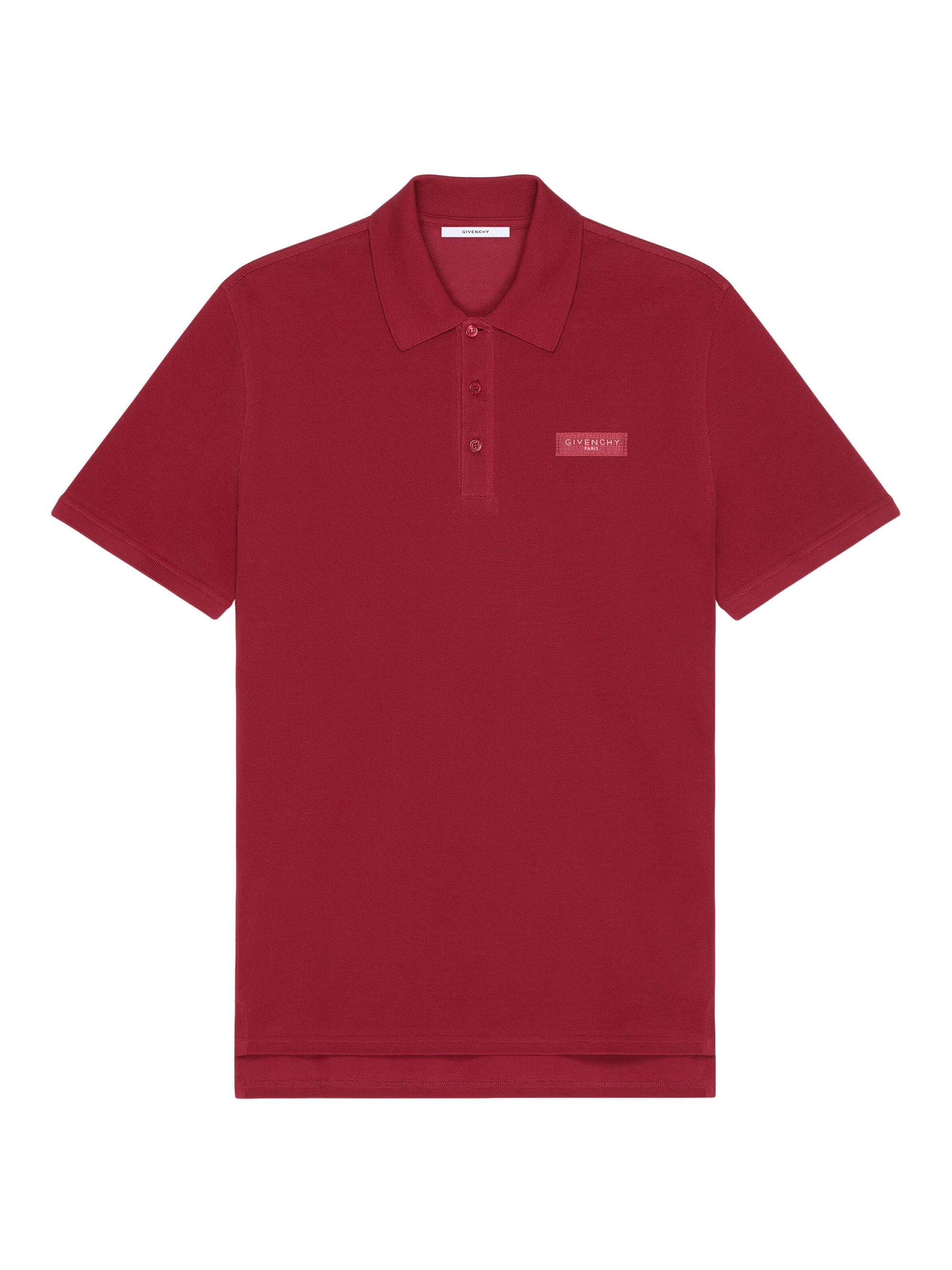 Givenchy Men's Polo in Cotton with Paris Gros Grain - Dark Red