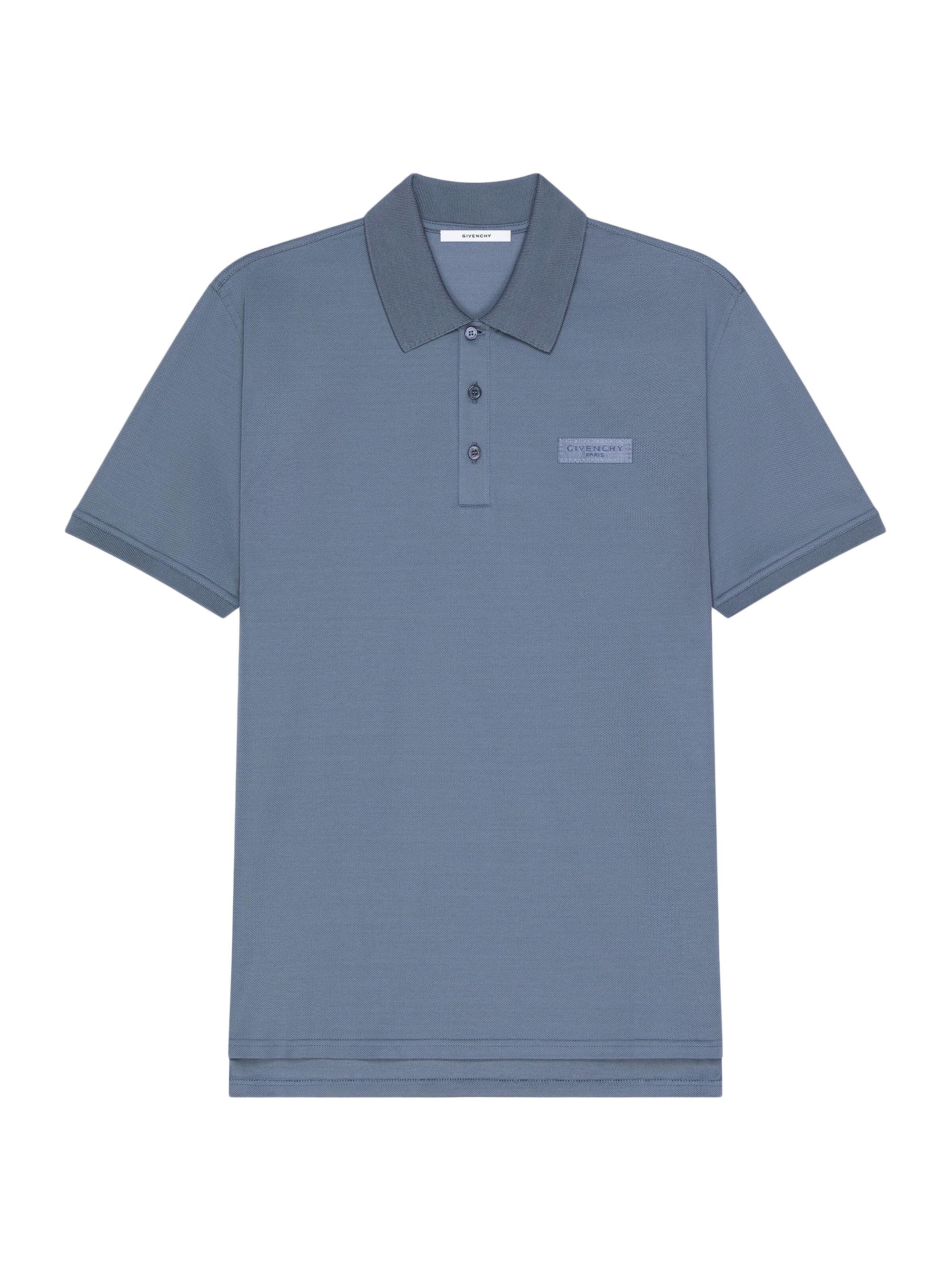 Givenchy Men's Polo in Cotton with Paris Gros Grain - Military Blue